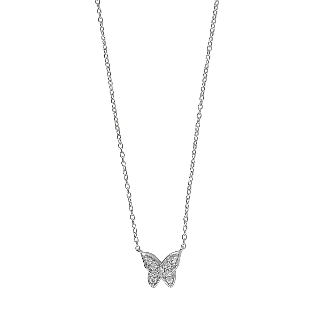 0.10 Carat Lab Grown Diamond Butterfly Pendant Necklace