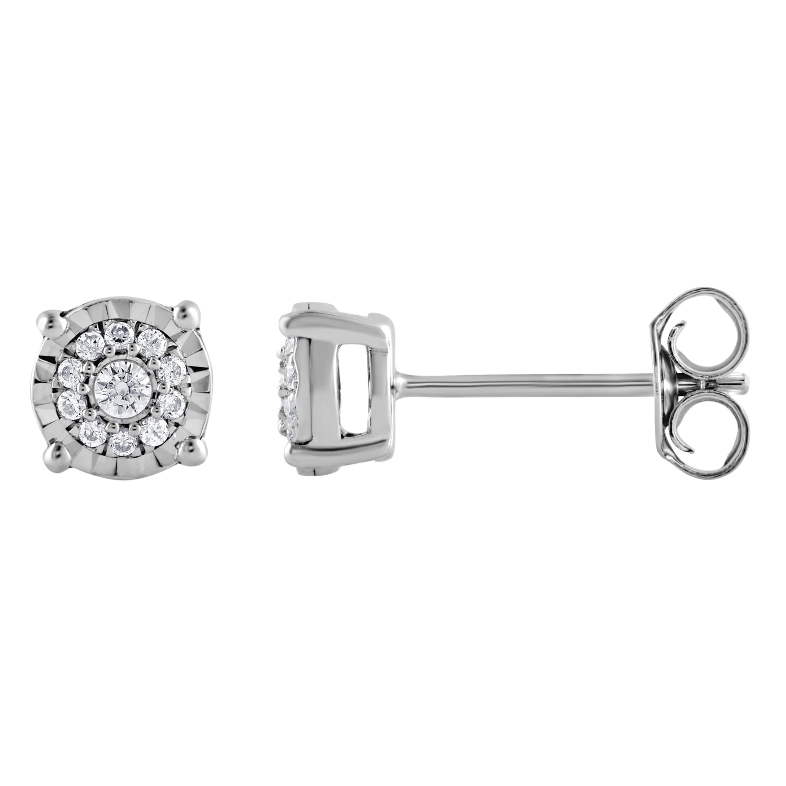 0.10 Carat Miracle Set Lab Grown Diamond Halo Earrings