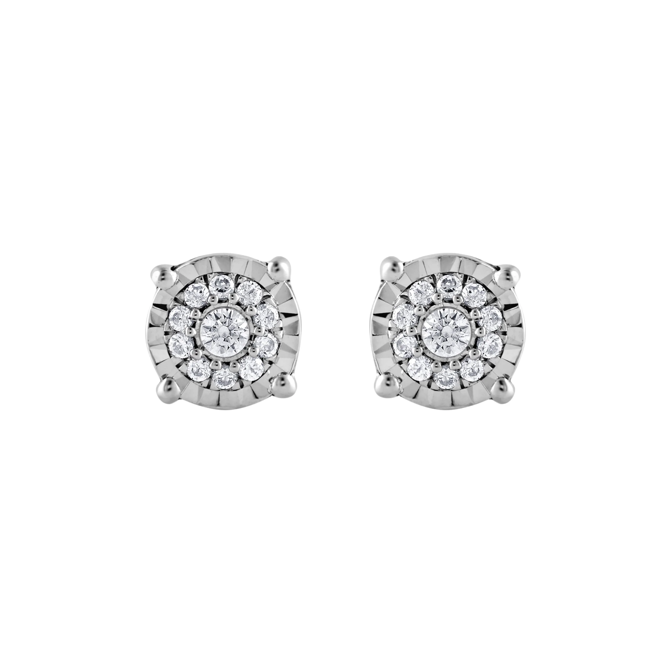 0.10 Carat Miracle Set Lab Grown Diamond Halo Earrings - Image 3