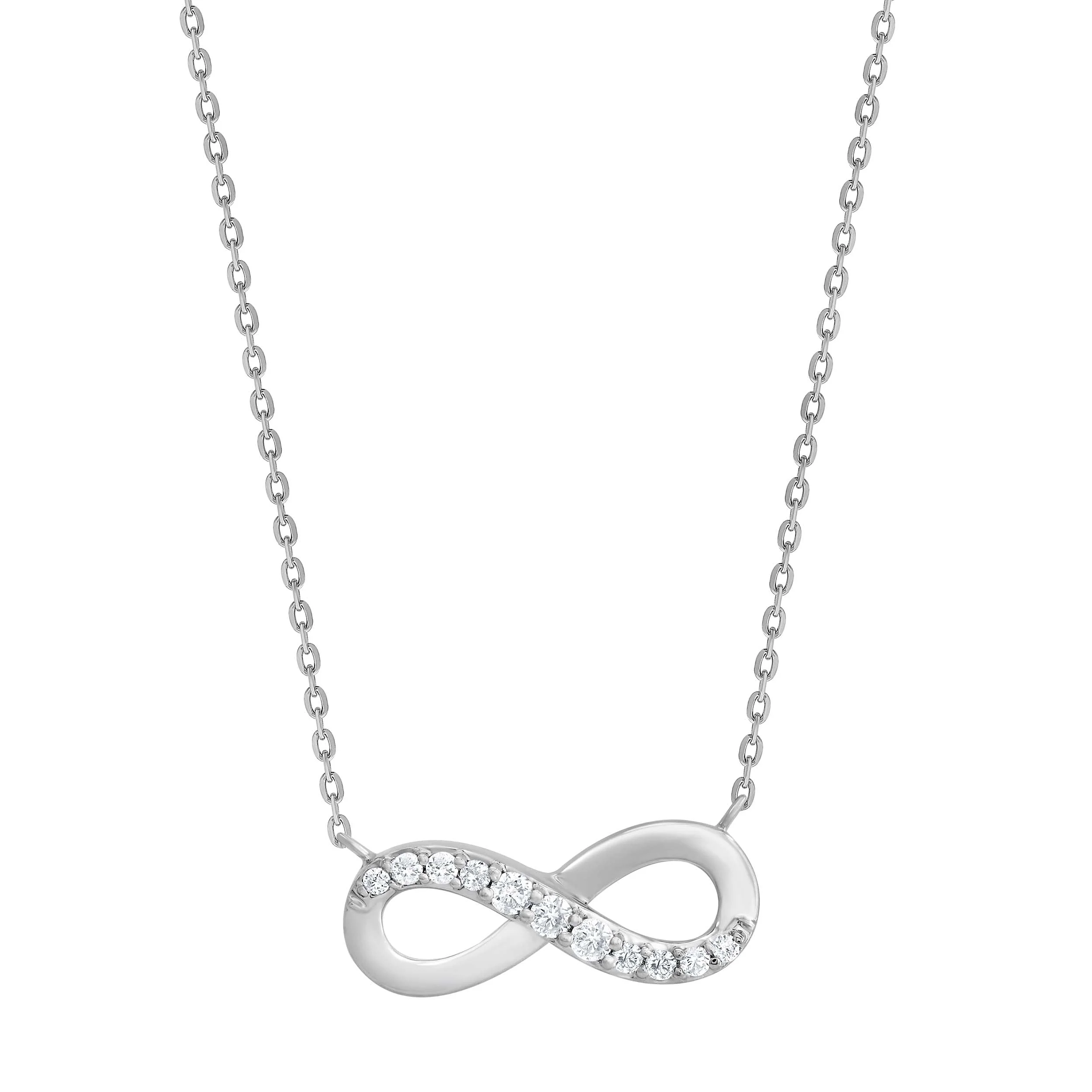 0.10 Carat Sterling Silver Lab Grown Diamond Infinity Pendant Necklace