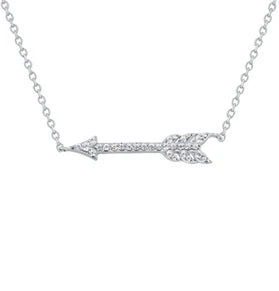 0.15 Carat Lab Grown Diamond Arrow Necklace In Sterling Silver - Image 2
