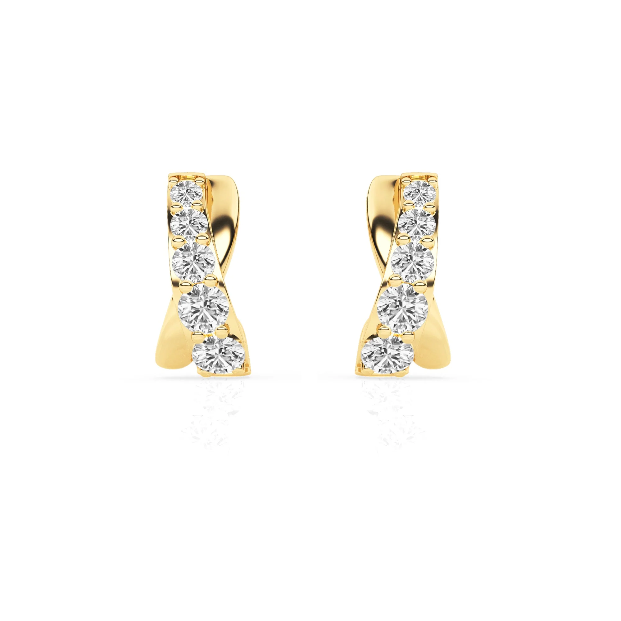 0.15 Carat Lab Grown Diamond Half Hoop Earrings - Image 3