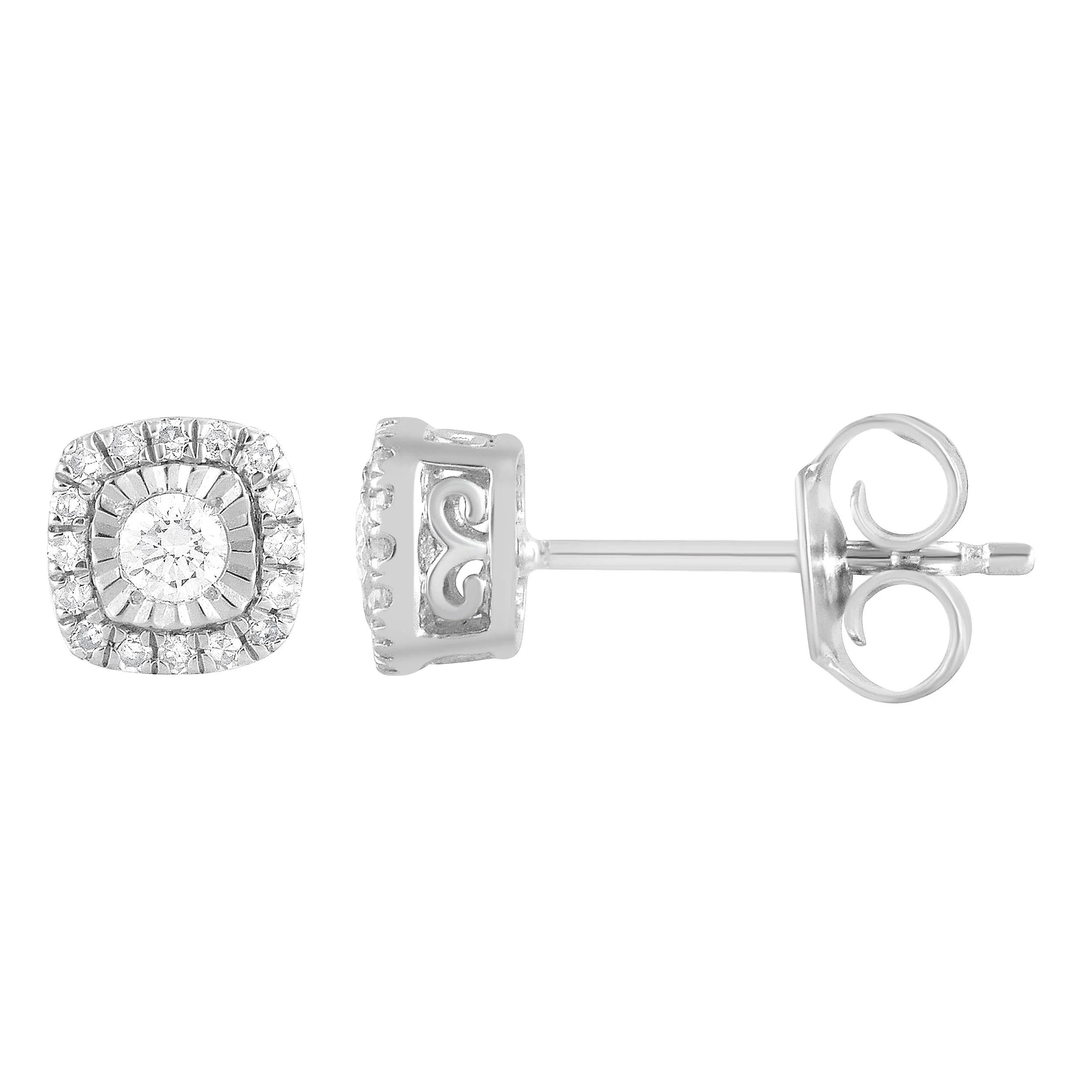 0.20 Carat Halo Lab Grown Diamond Stud Earrings