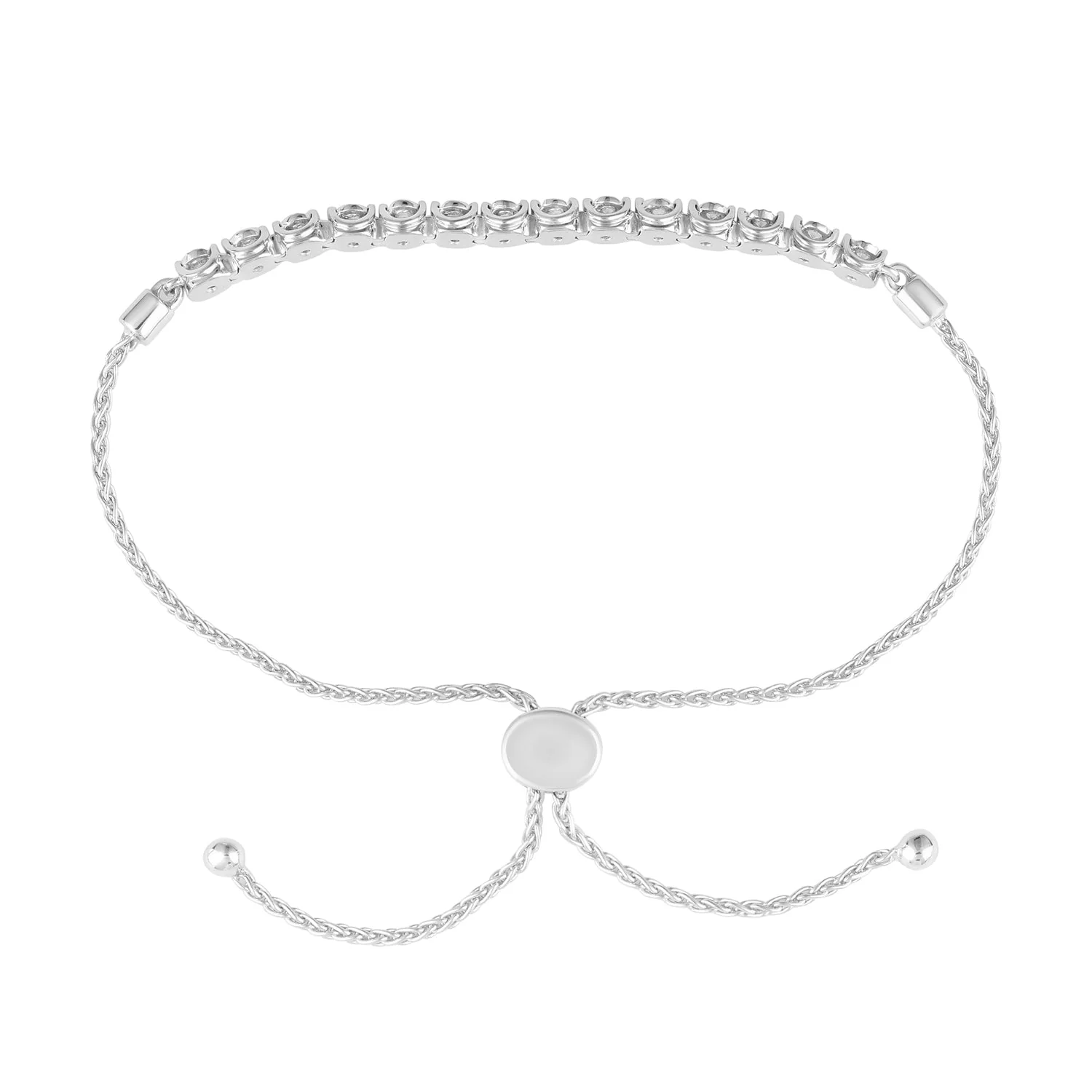 0.25 Carat Sterling Silver Lab Grown Diamond Bolo Bracelet - Image 3