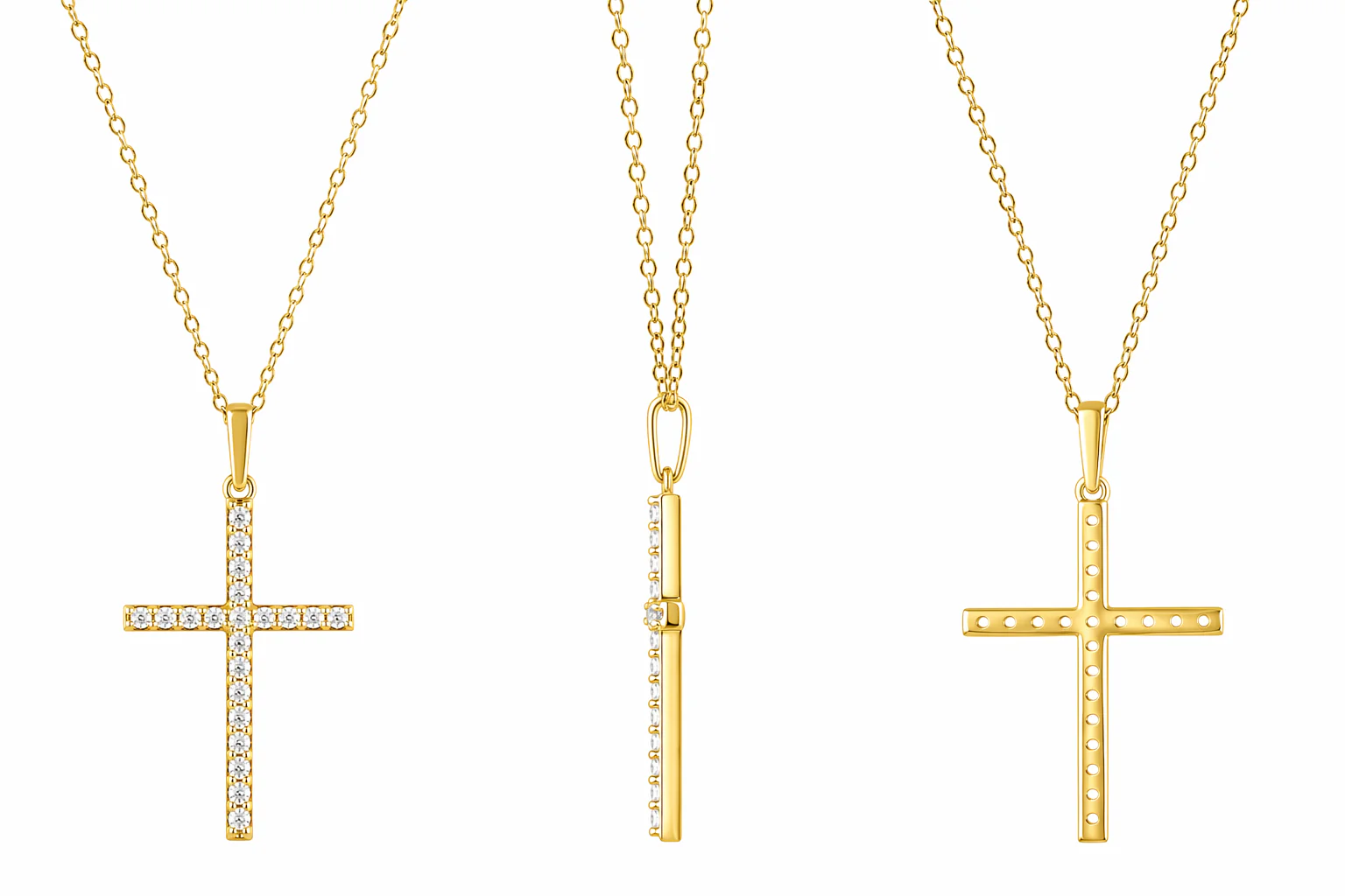 0.25 Carat Lab Grown Cross Diamond Necklace - Image 10