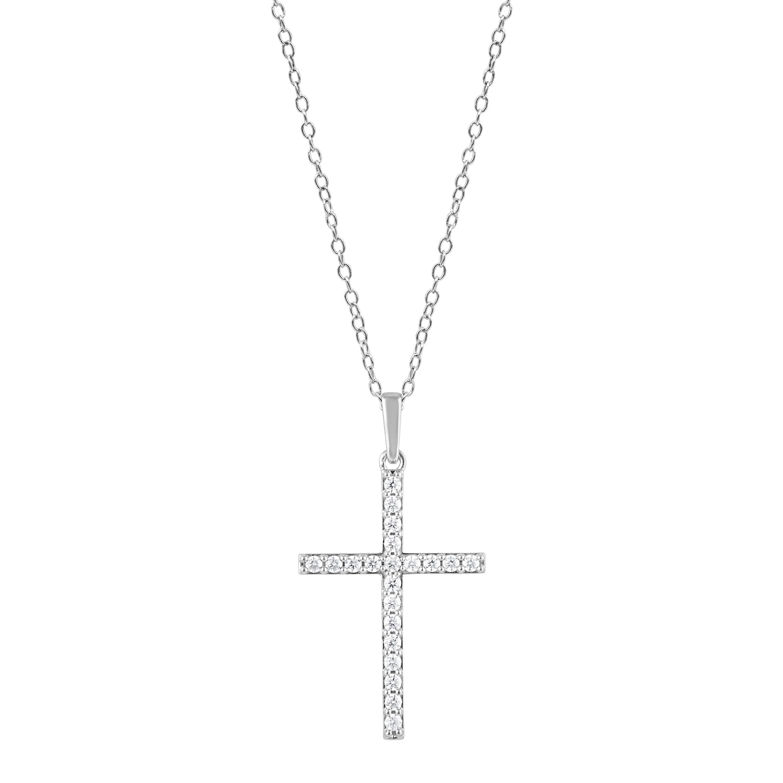 0.25 Carat Lab Grown Cross Diamond Necklace - Image 2
