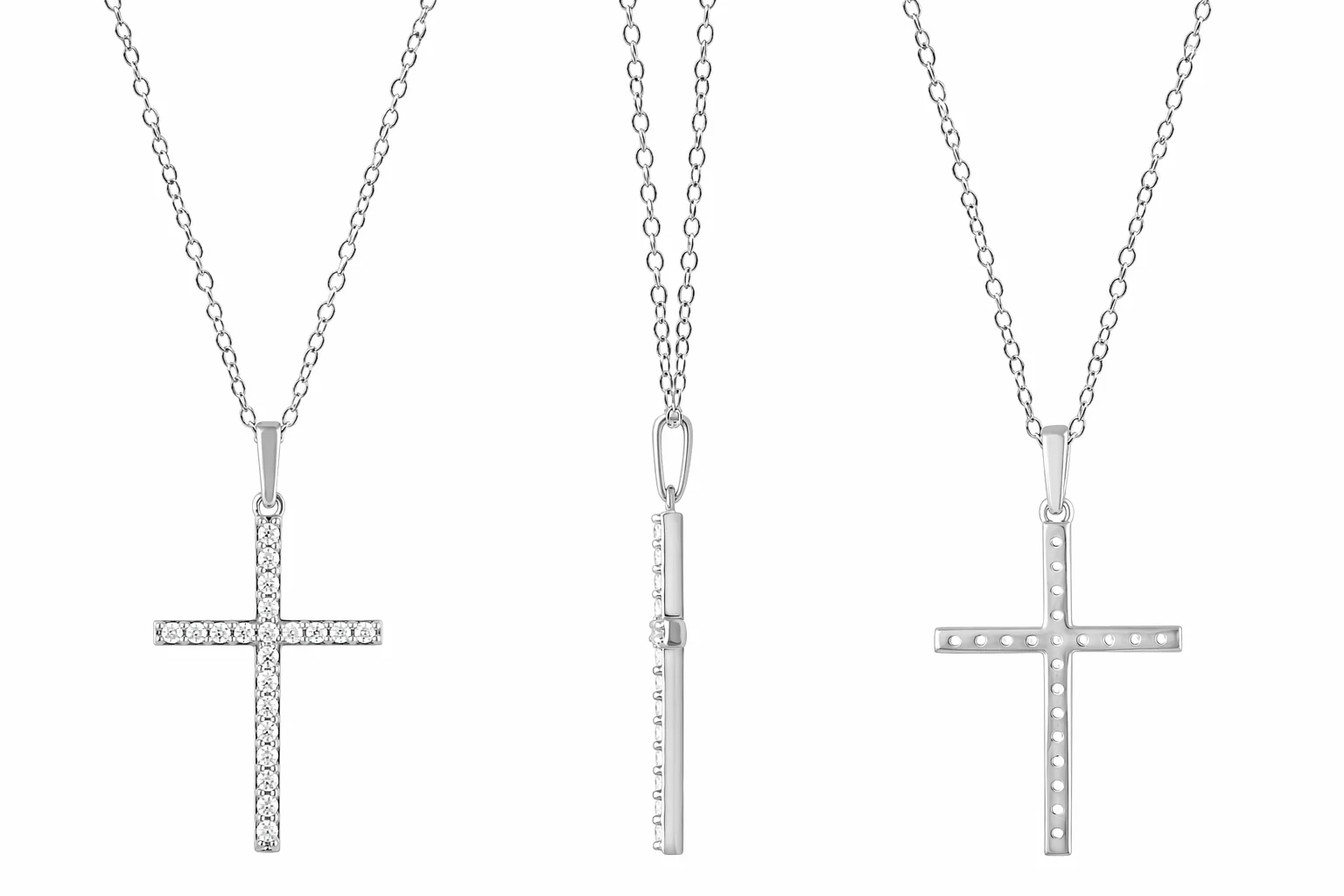 0.25 Carat Lab Grown Cross Diamond Necklace - Image 5