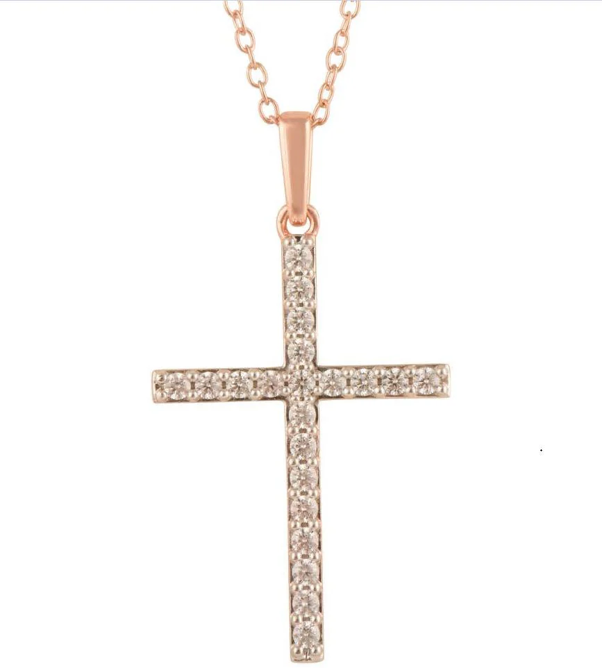 0.25 Carat Lab Grown Cross Diamond Necklace - Image 8