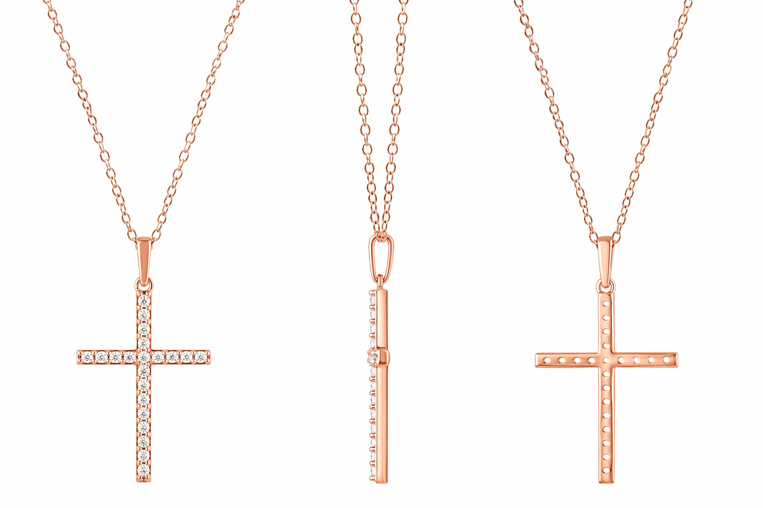 0.25 Carat Lab Grown Cross Diamond Necklace - Image 9