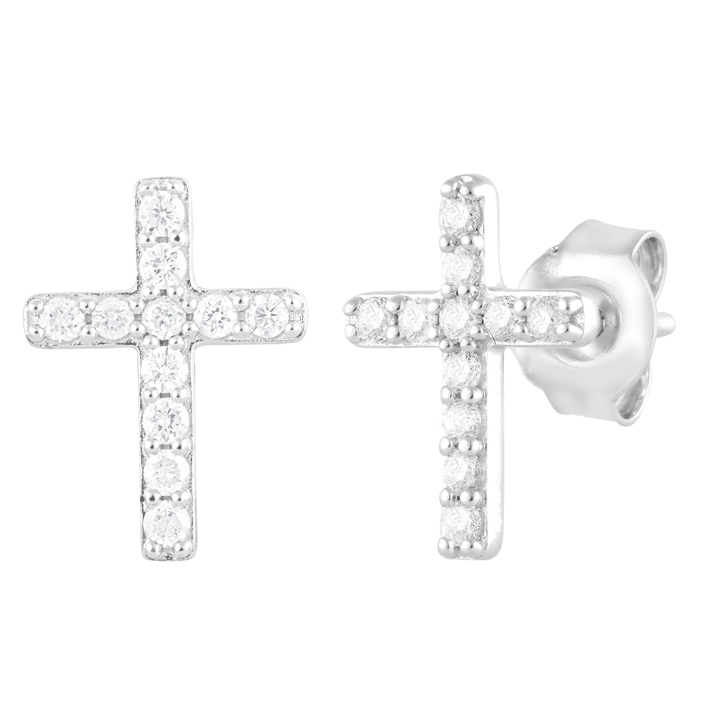 0.25 Carat Lab Grown Diamond Cross Stud Earrings - Image 2