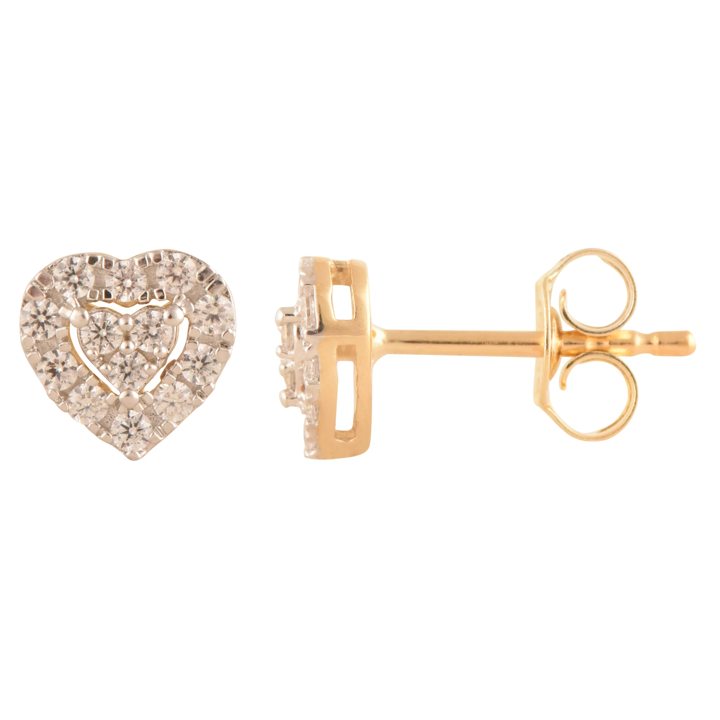 0.25 Carat Heart Shaped Lab Grown Diamond Halo Stud Earrings - Image 2