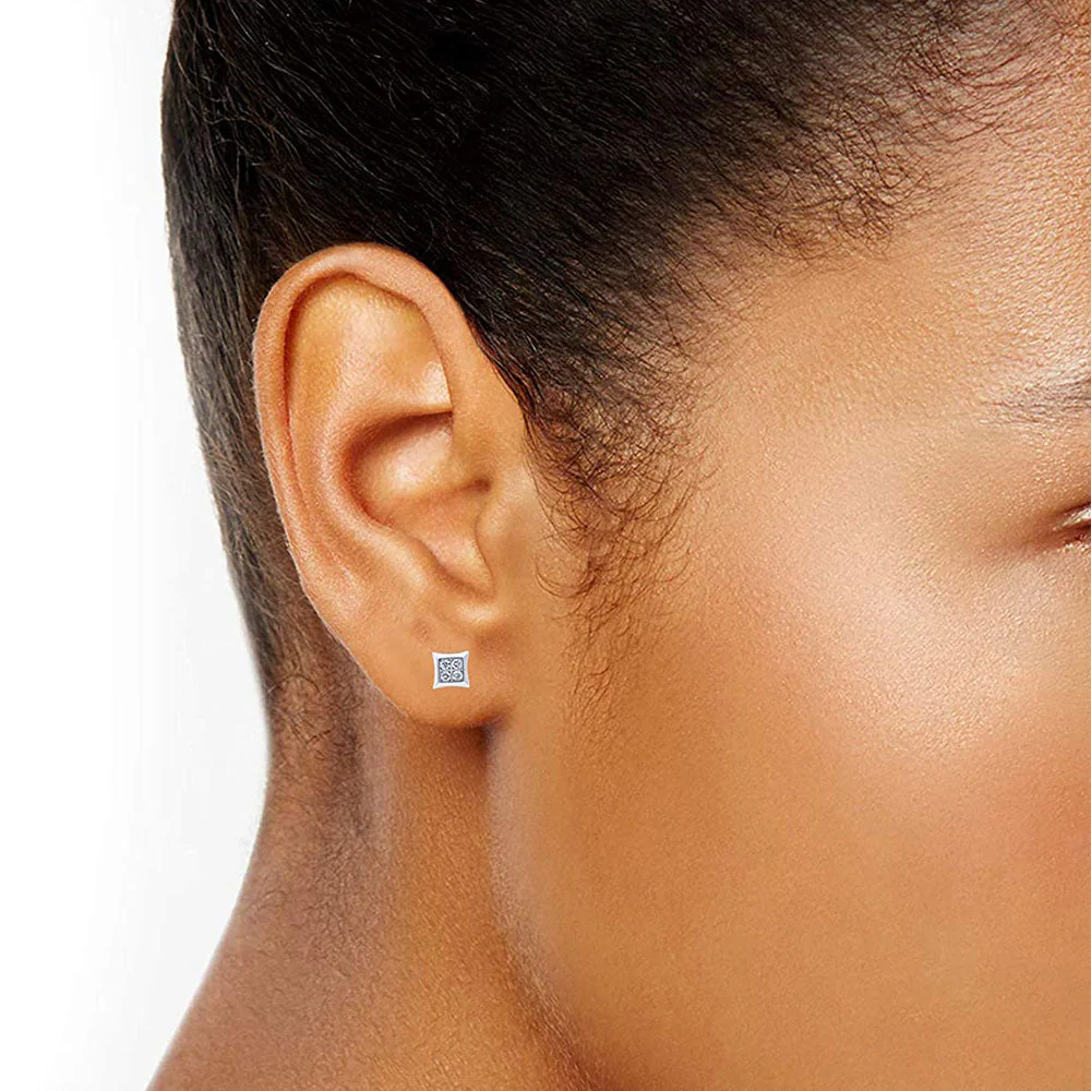 0.25 Carat Bezet Set Lab Grown Diamond Stud Earrings - Image 5