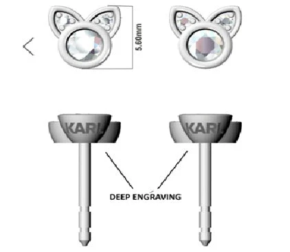 0.25 Carat Cat Shaped Lab Grown Diamond Stud Earrings - Image 4