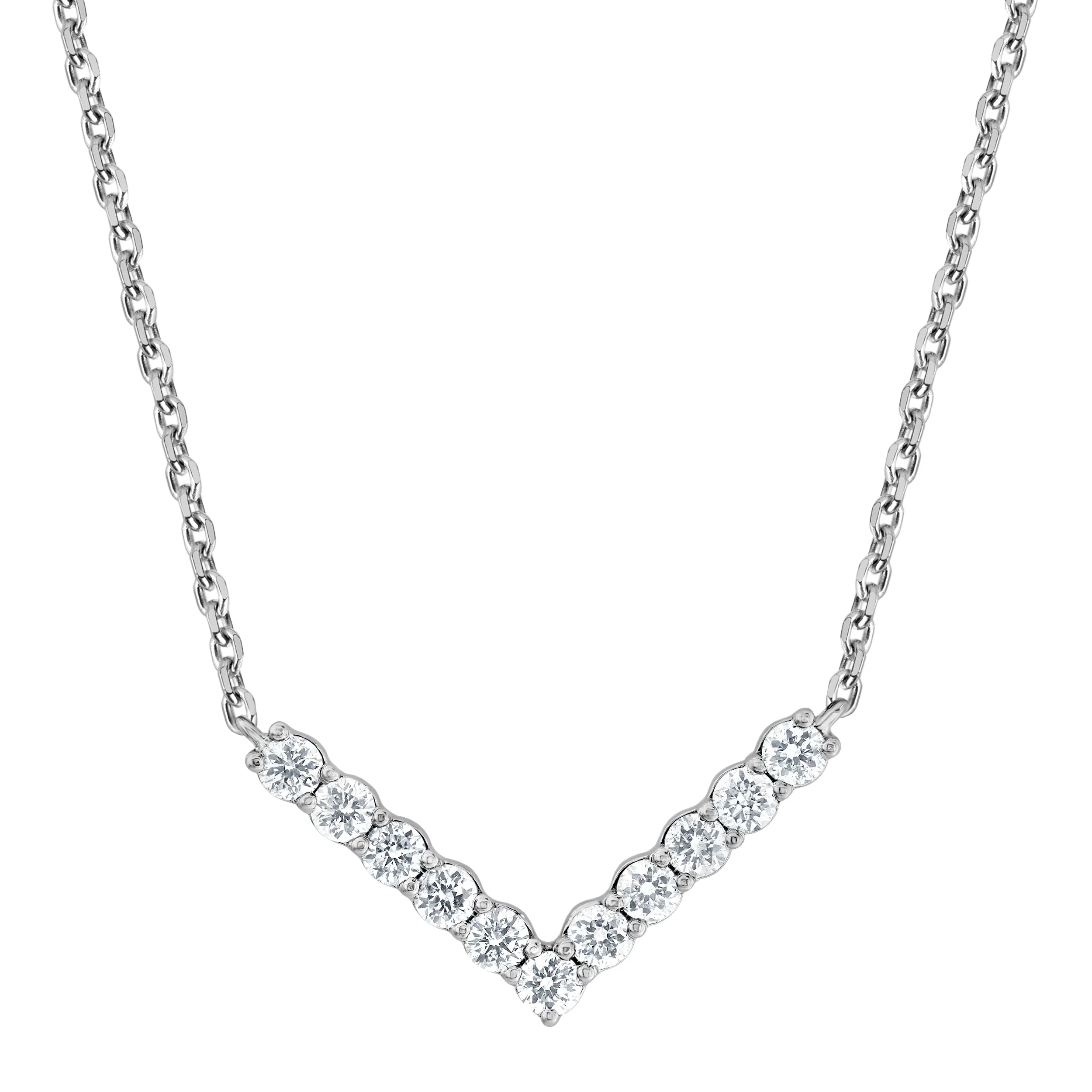 0.25 Carat Lab Grown Diamond V Shaped Necklace