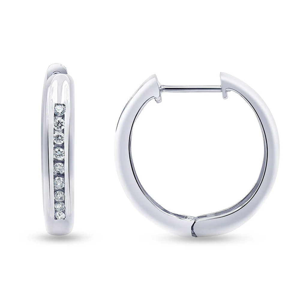 0.25 Carat Single Row Lab Grown Diamond Hoop Earrings in Sterling Silver - Image 4