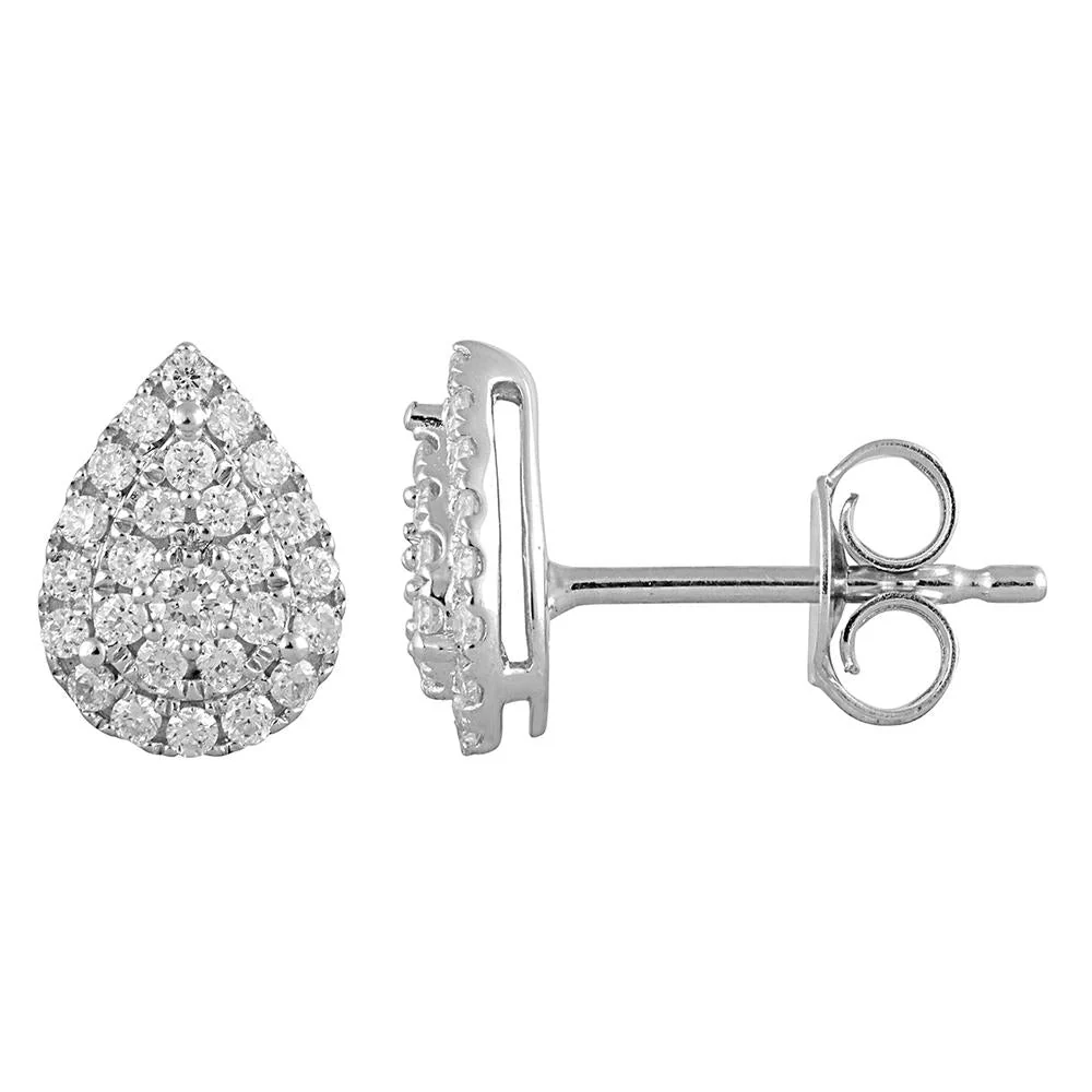 0.33 Carat Lab Grown Pear Shaped Diamond Stud Earrings