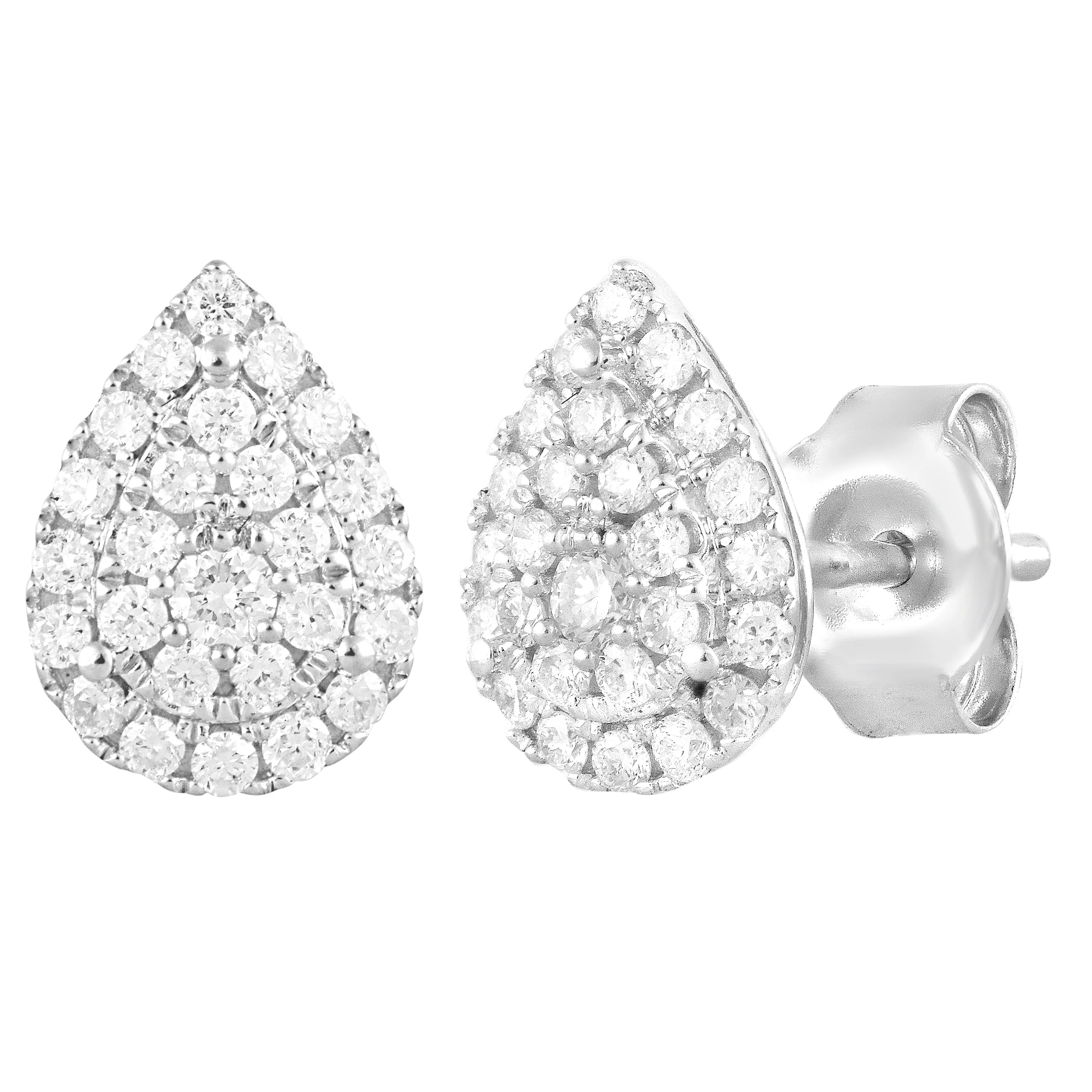 0.33 Carat Lab Grown Pear Shaped Diamond Stud Earrings - Image 2