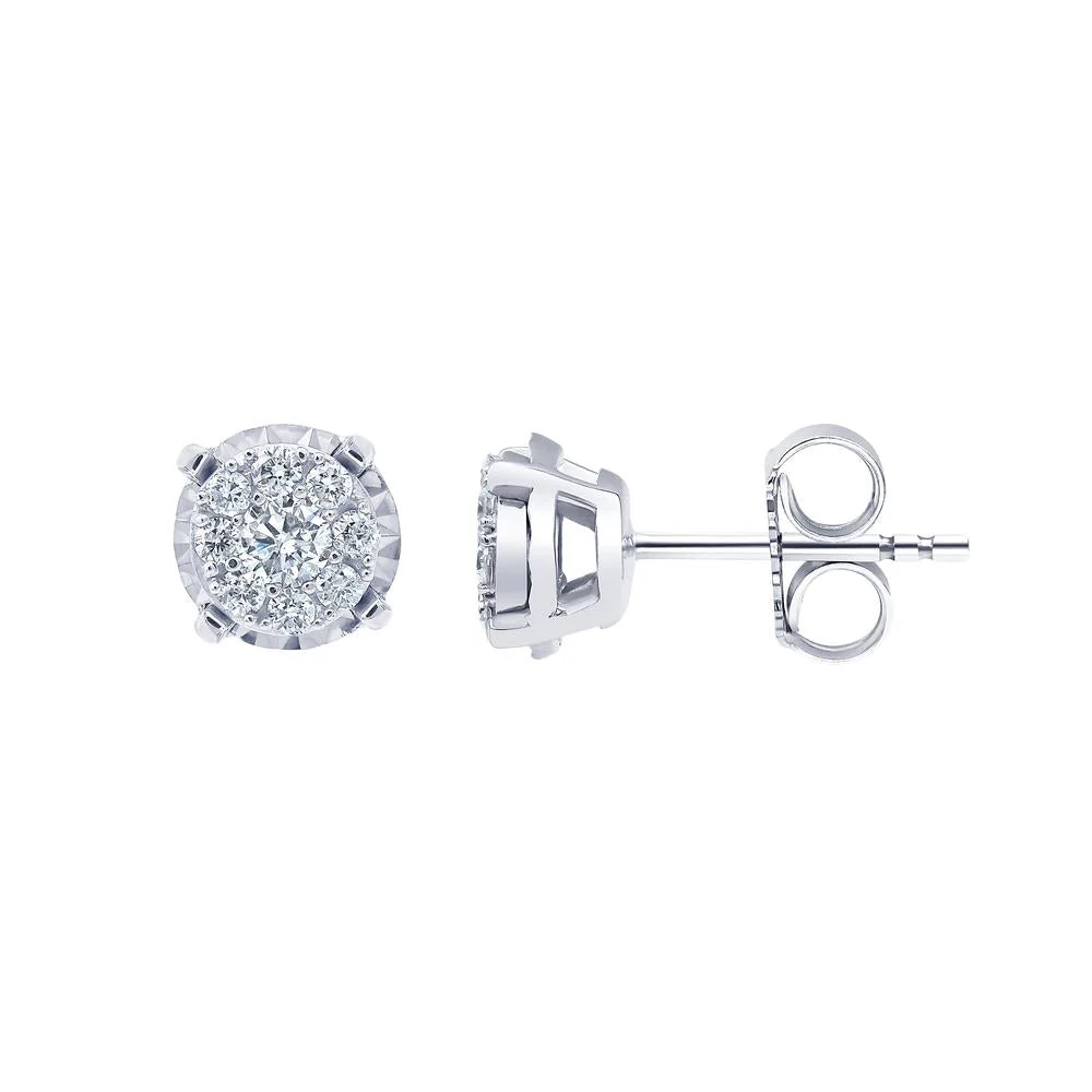 0.50 Carat Cluster Lab Grown Diamond Earrings