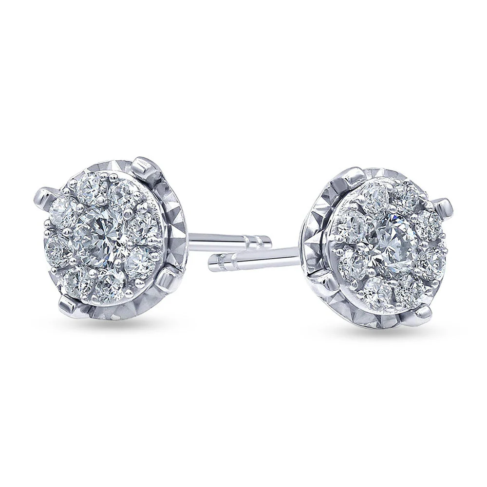 0.50 Carat Cluster Lab Grown Diamond Earrings - Image 2