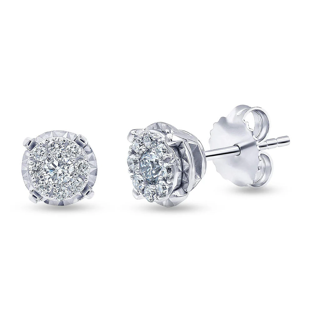 0.50 Carat Cluster Lab Grown Diamond Earrings - Image 3