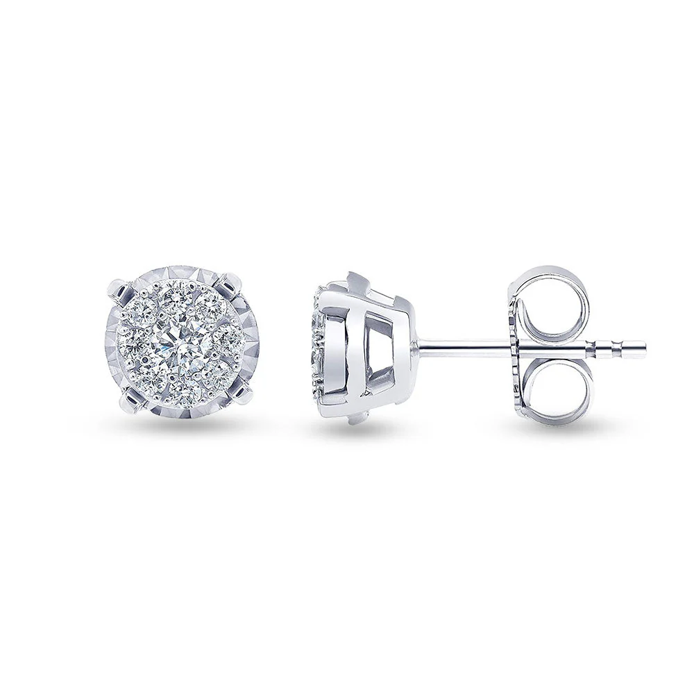 0.50 Carat Cluster Lab Grown Diamond Earrings - Image 4