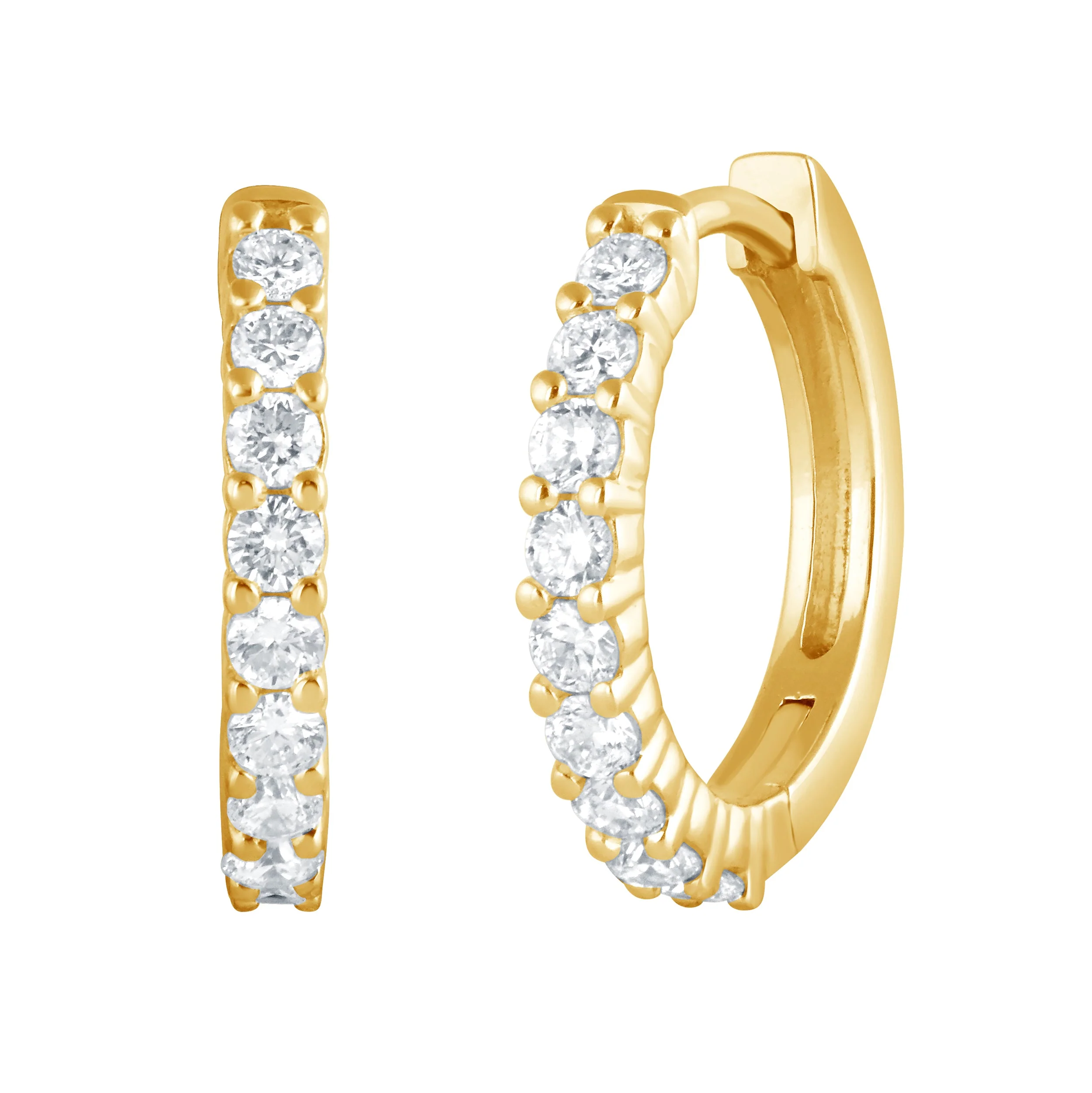 0.50 Carat Lab Grown Diamond Huggie Hoop Earrings - Image 3