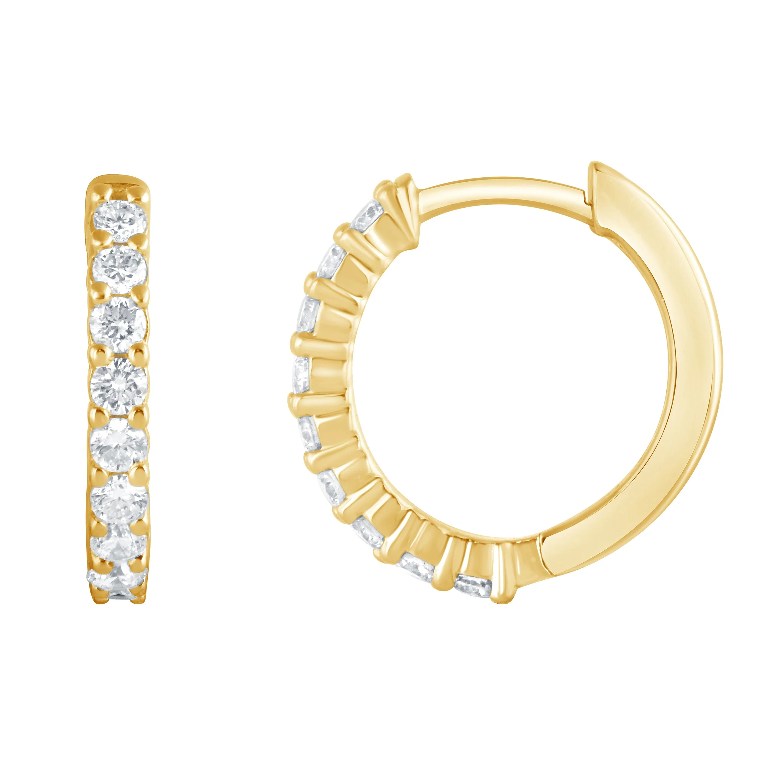 0.50 Carat Lab Grown Diamond Huggie Hoop Earrings - Image 4