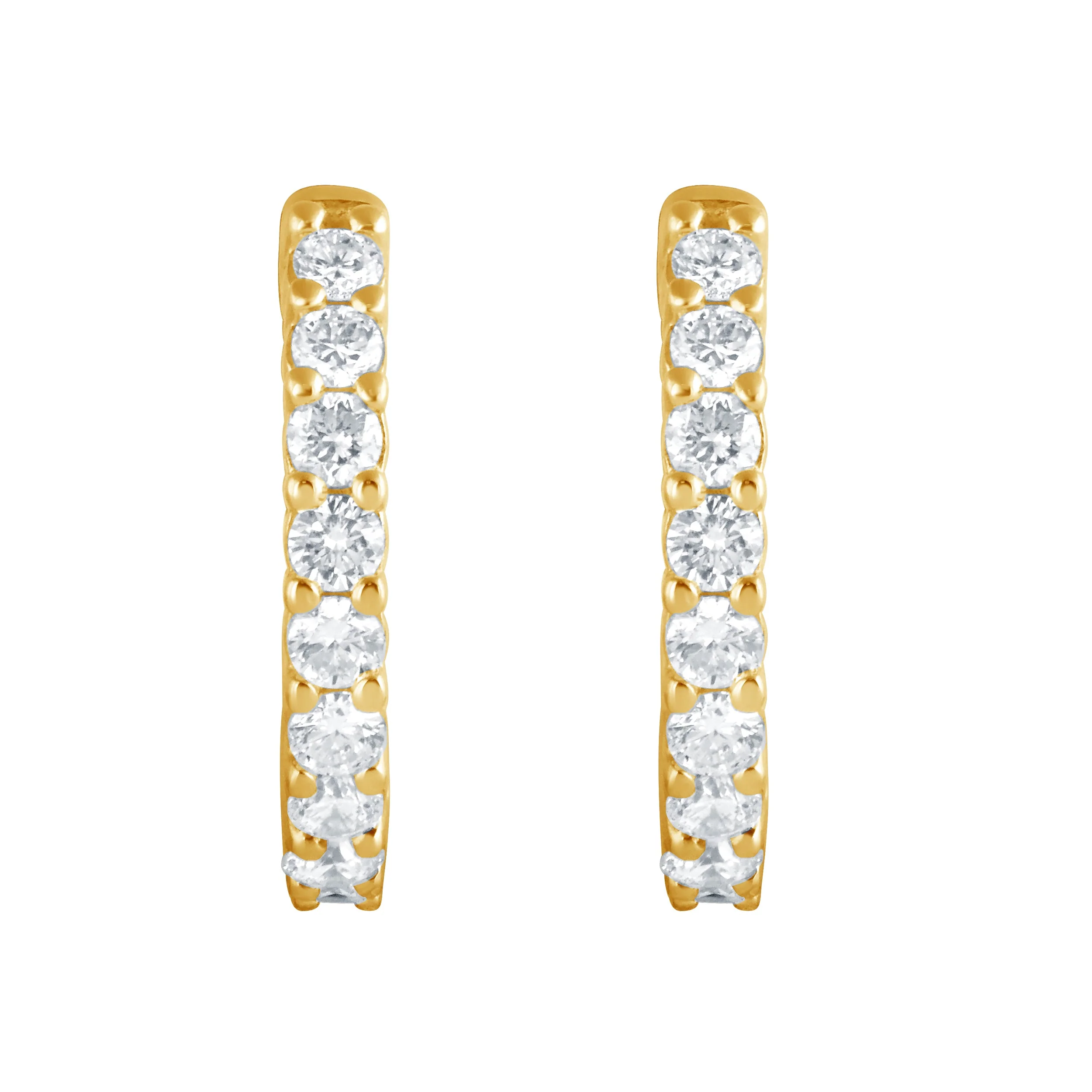 0.50 Carat Lab Grown Diamond Huggie Hoop Earrings - Image 5