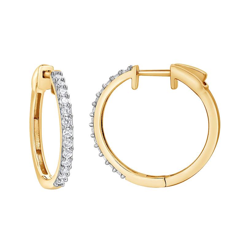 0.50 Carat Lab Grown Diamond Huggie Hinged Hoop Earrings