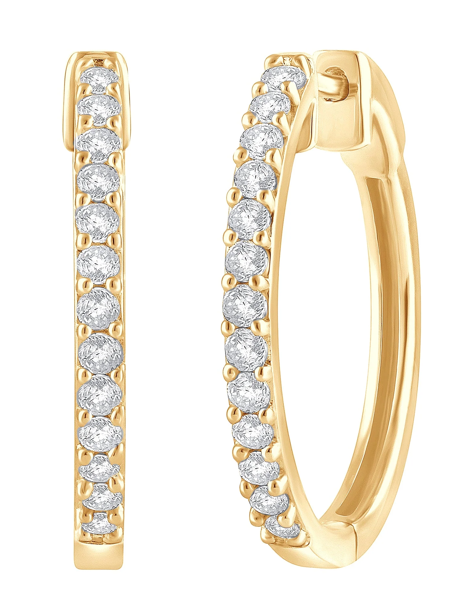 0.50 Carat Lab Grown Diamond Huggie Hinged Hoop Earrings - Image 2