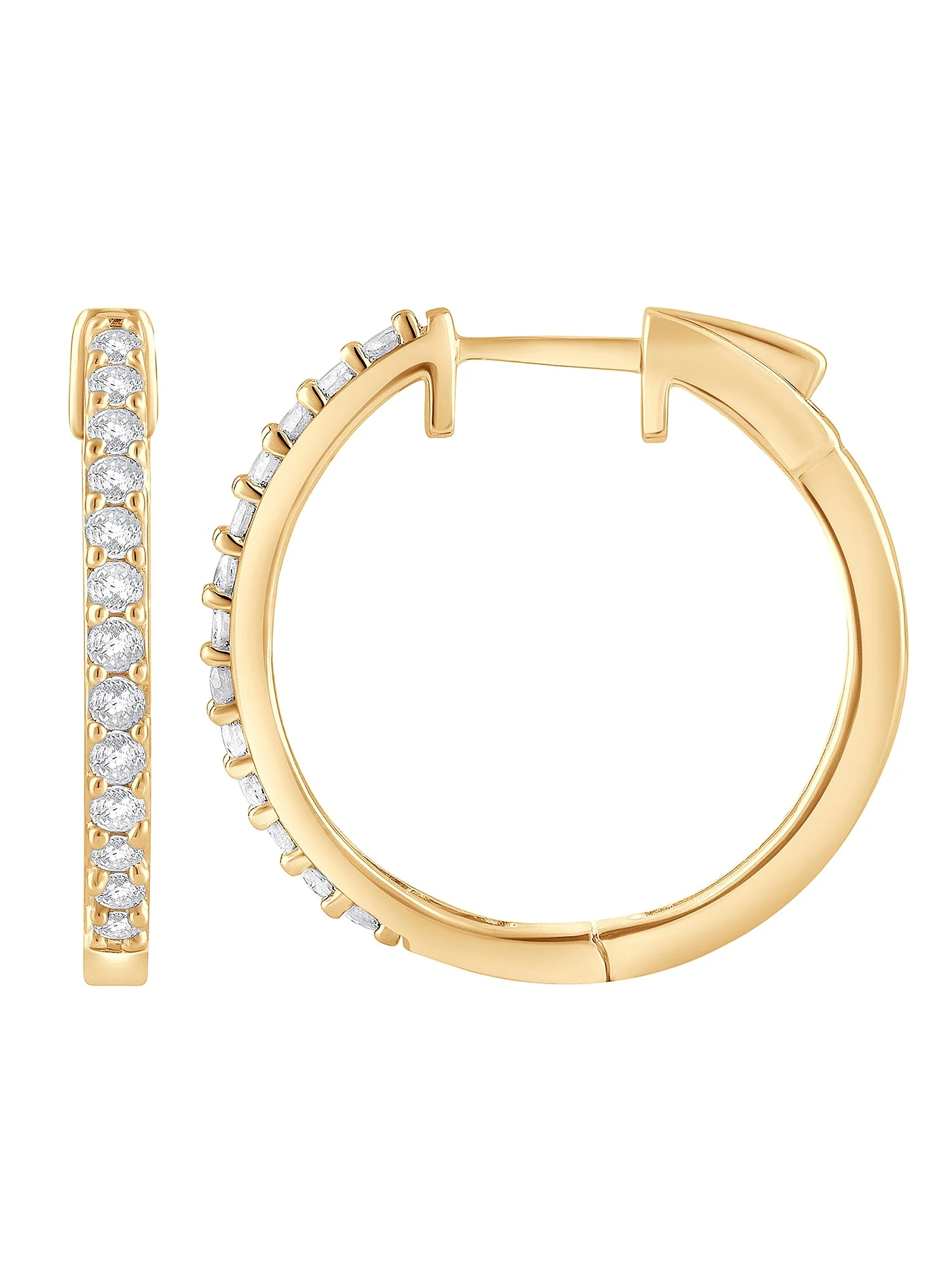 0.50 Carat Lab Grown Diamond Huggie Hinged Hoop Earrings - Image 3