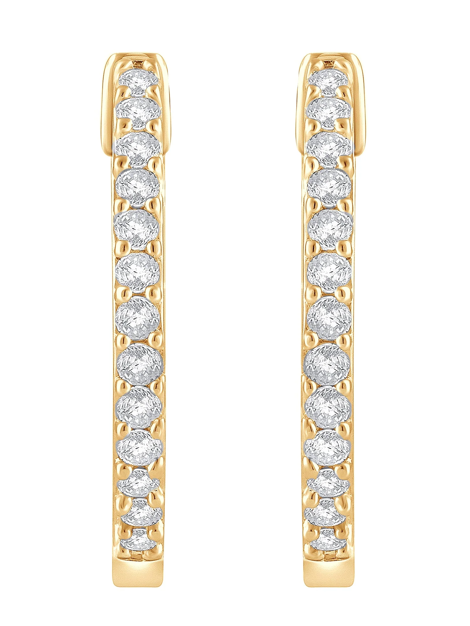 0.50 Carat Lab Grown Diamond Huggie Hinged Hoop Earrings - Image 4