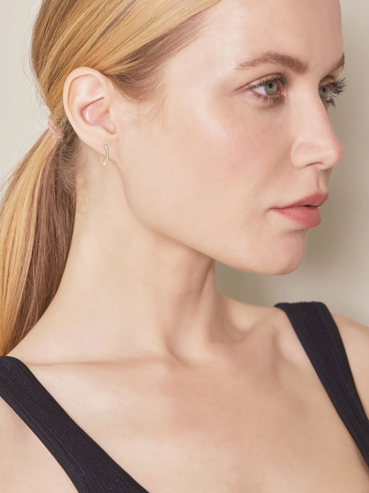 0.50 Carat Lab Grown Diamond Huggie Hinged Hoop Earrings - Image 5