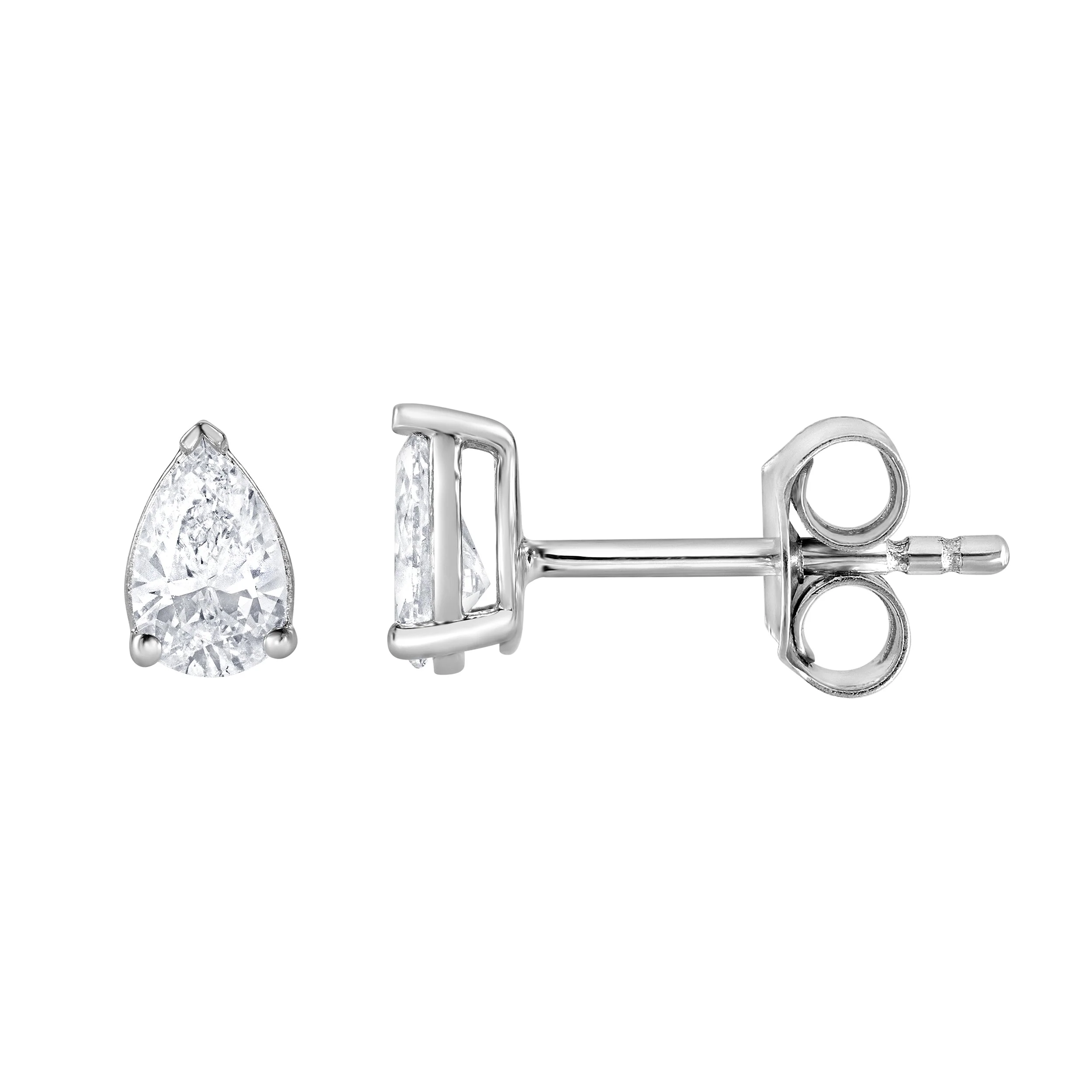 0.50 Carat Pear Cut Lab Grown Diamond Stud Earrings - Image 2
