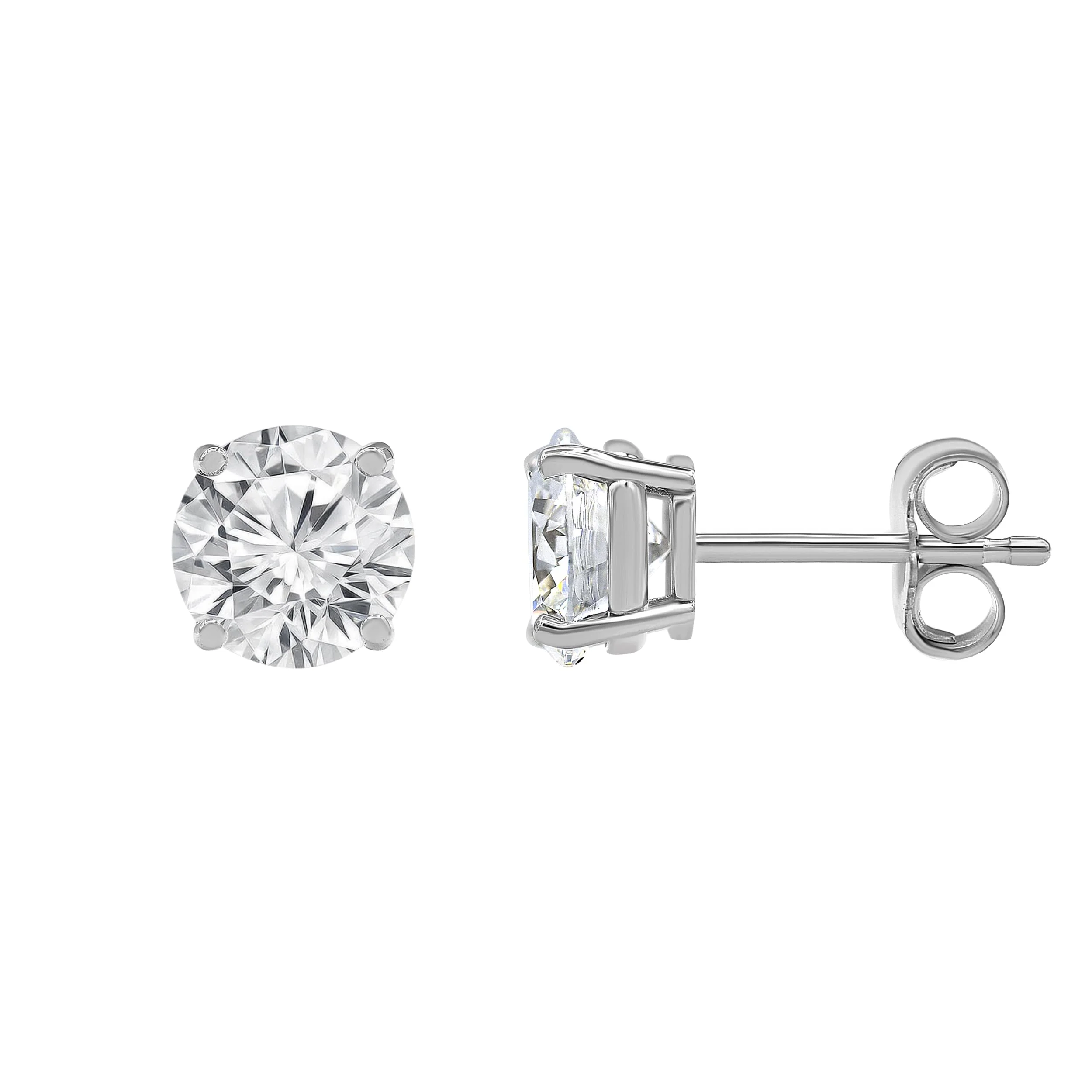 0.50 Carat Round Cut Lab Grown Diamond Stud Earrings - Image 2