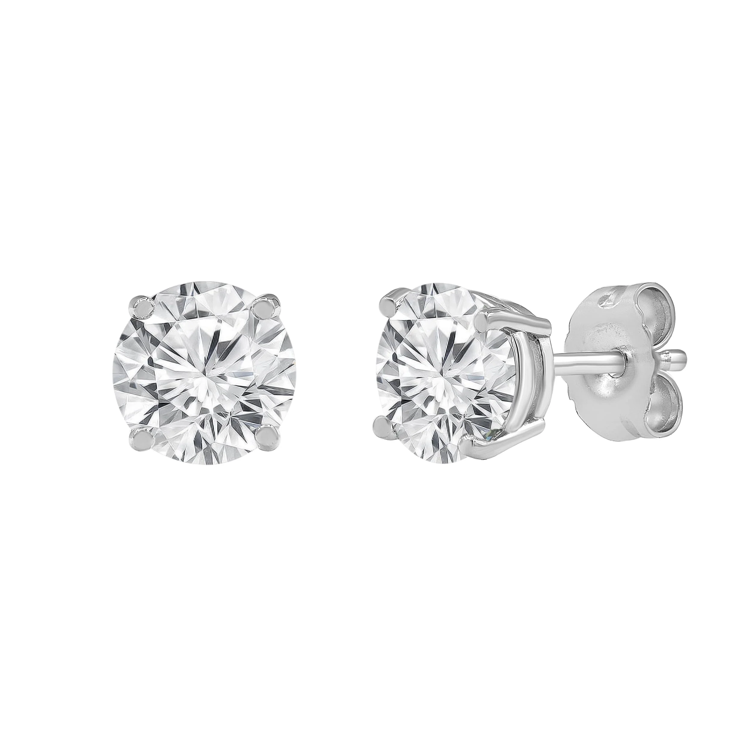 0.50 Carat Round Cut Lab Grown Diamond Stud Earrings - Image 4