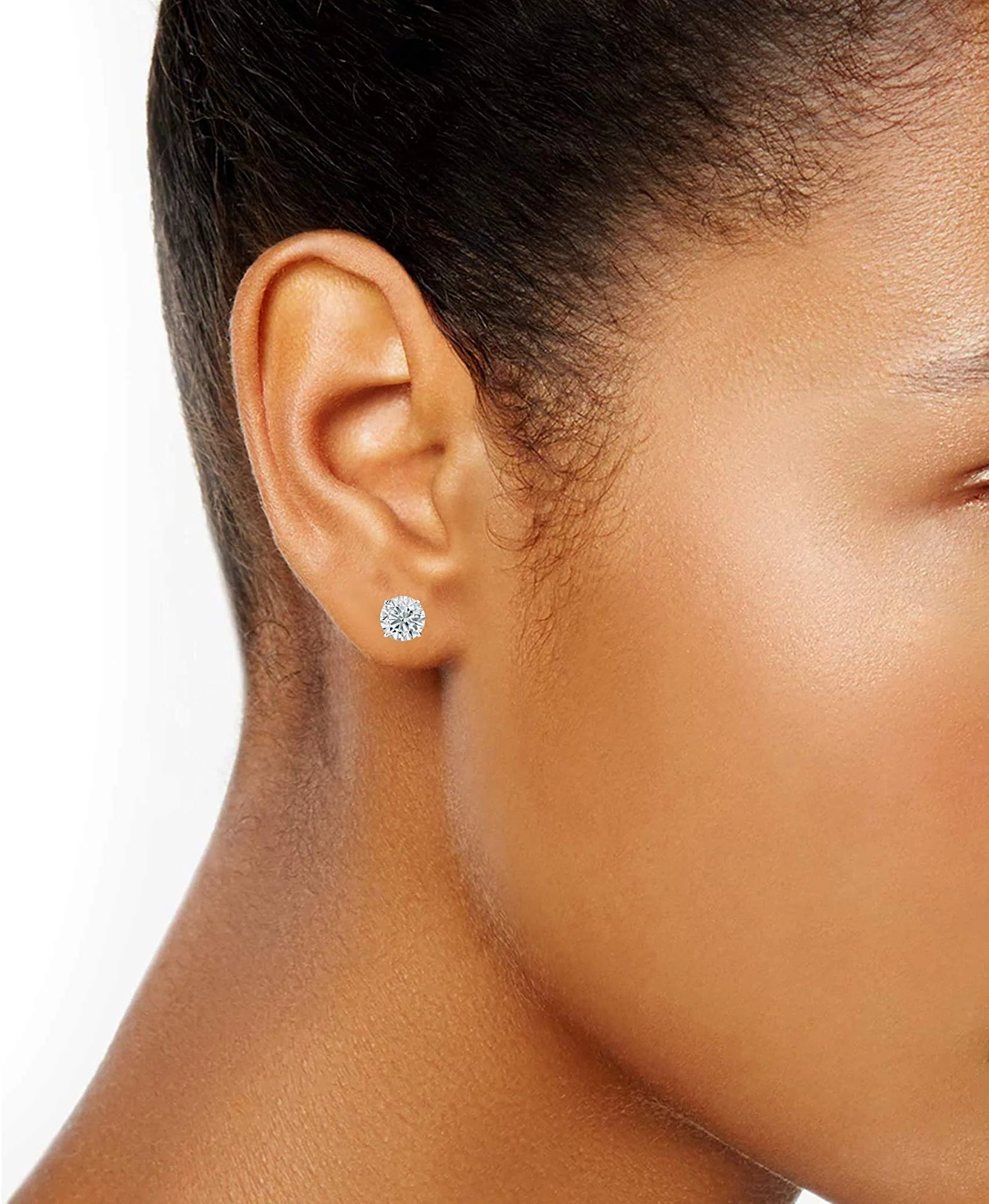 0.50 Carat Round Cut Lab Grown Diamond Stud Earrings - Image 5