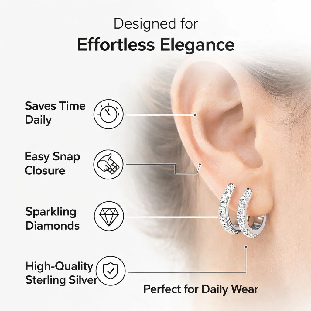 1 Carat Round Lab Grown Diamond Hoop Earrings In Sterling Silver - Image 3