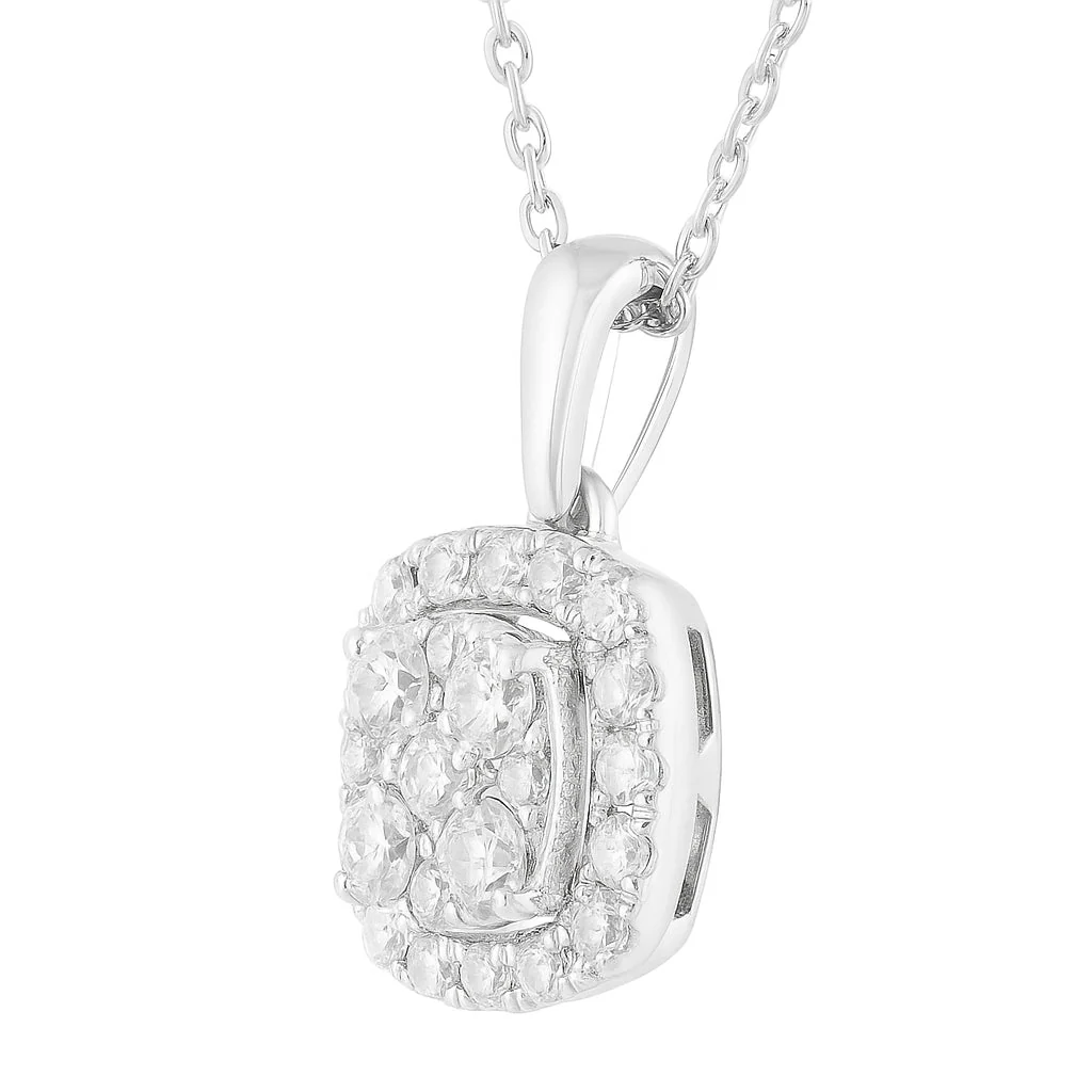 1 Carat Round Lab Grown Halo Diamond Pendant Necklace - Image 3