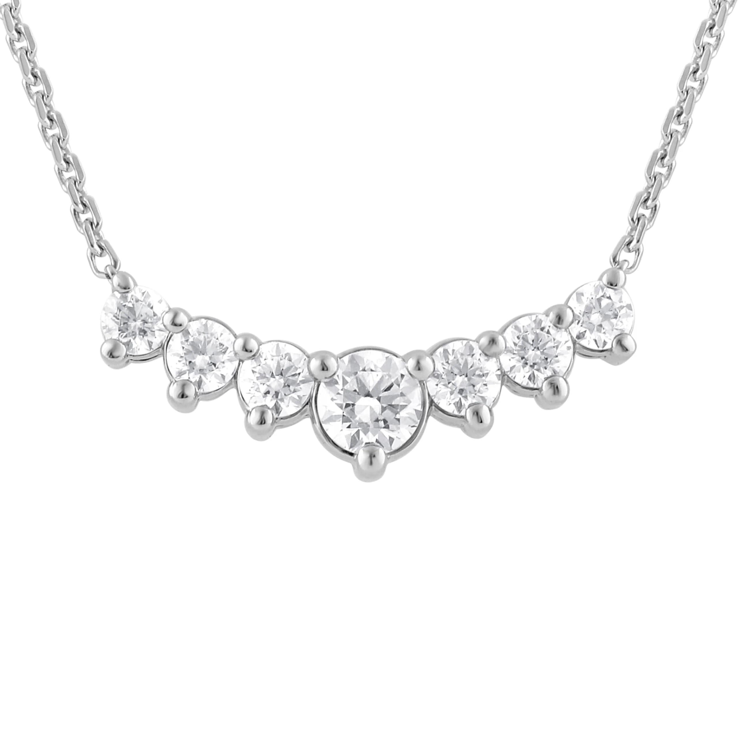 1 Carat Lab Grown Graduating Diamond Necklace In Sterling Silver - Image 2