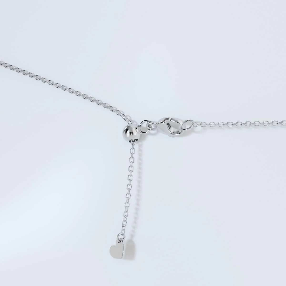1 Carat Lab Grown Princess Diamond Pendant Necklace In Sterling Silver - Image 5