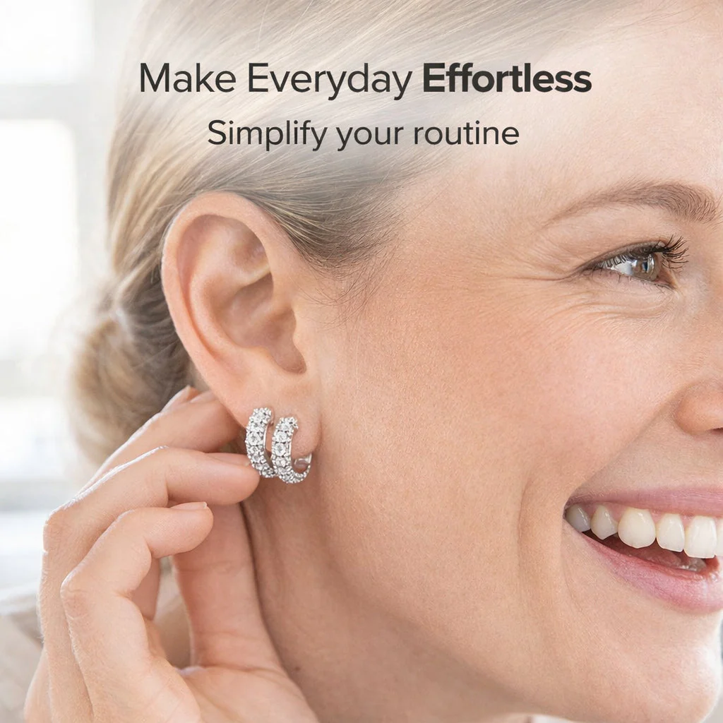 2 Carat Lab Grown Round Inside Out Diamond Hoop Earrings In Sterling Silver - Image 3
