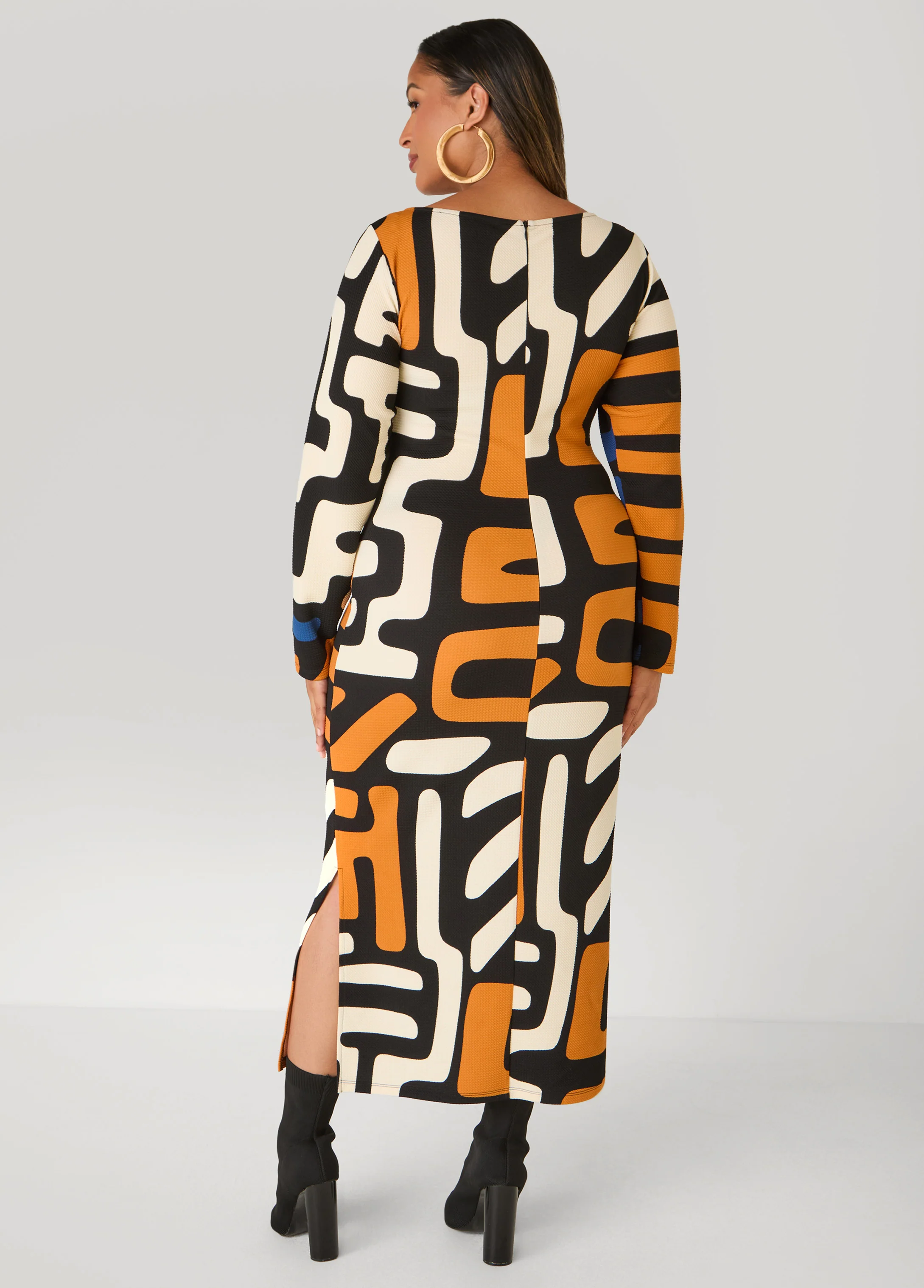 Textured Abstract Maxi Dress - Image 2