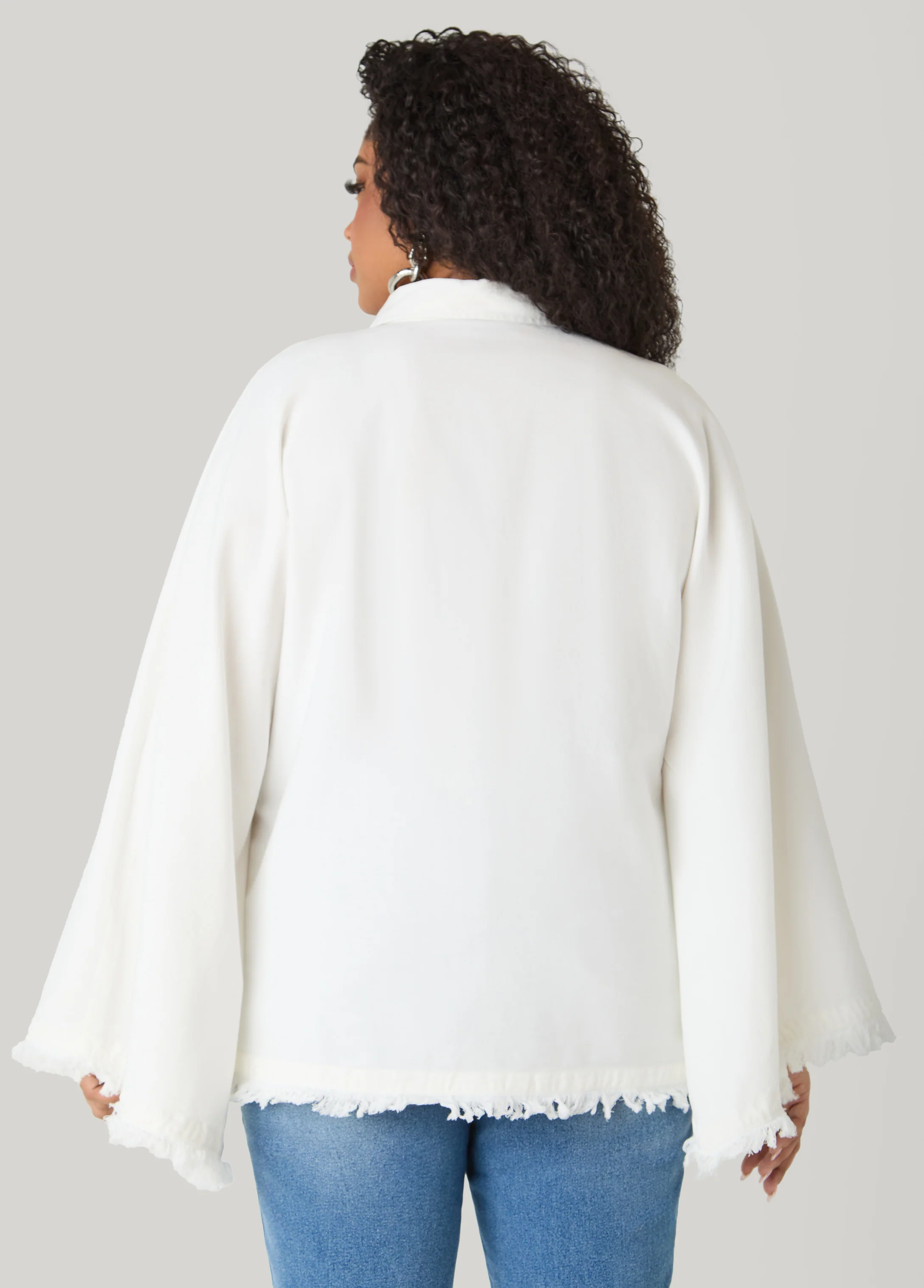 Bell Sleeved Denim Poncho - Image 6