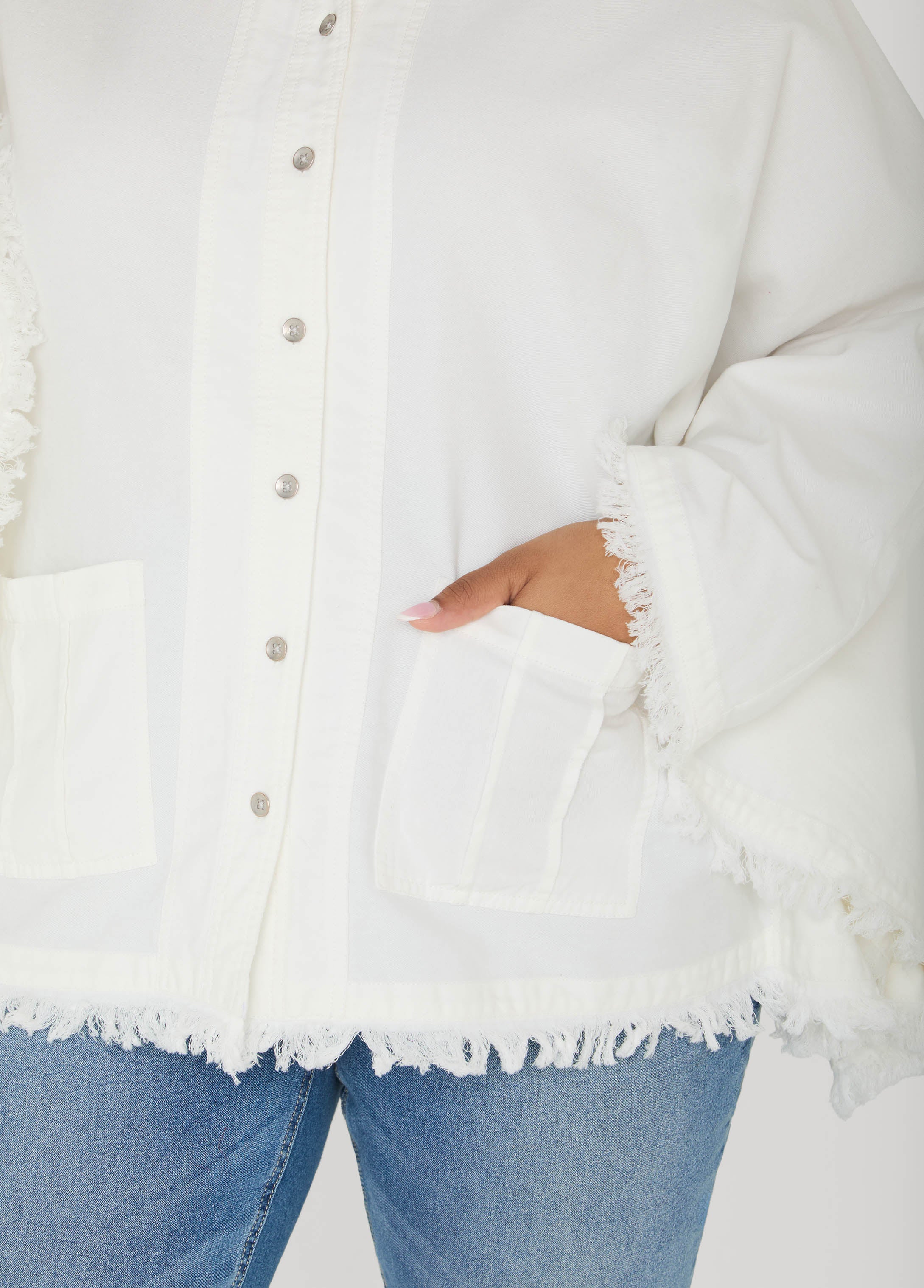 Bell Sleeved Denim Poncho - Image 8