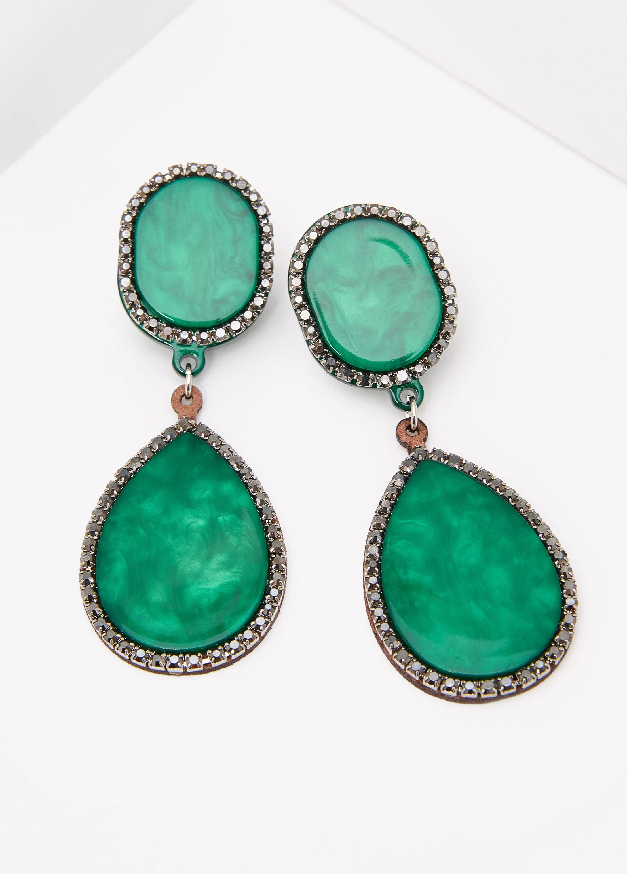 Stone And Crystal Clip On Earrings - Image 2