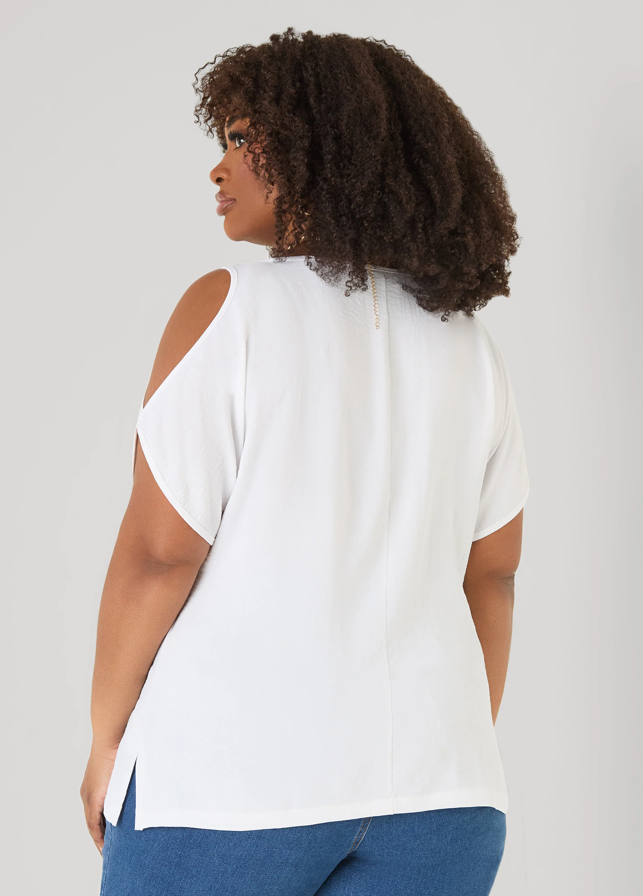 Textured Cold Shoulder Top - Image 2