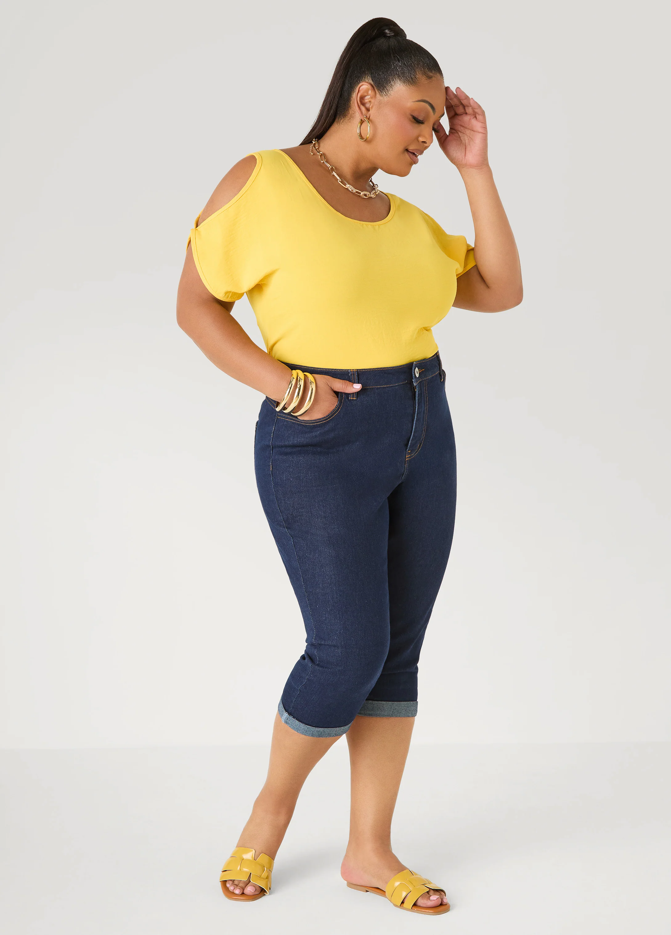 Textured Cold Shoulder Top - Image 20