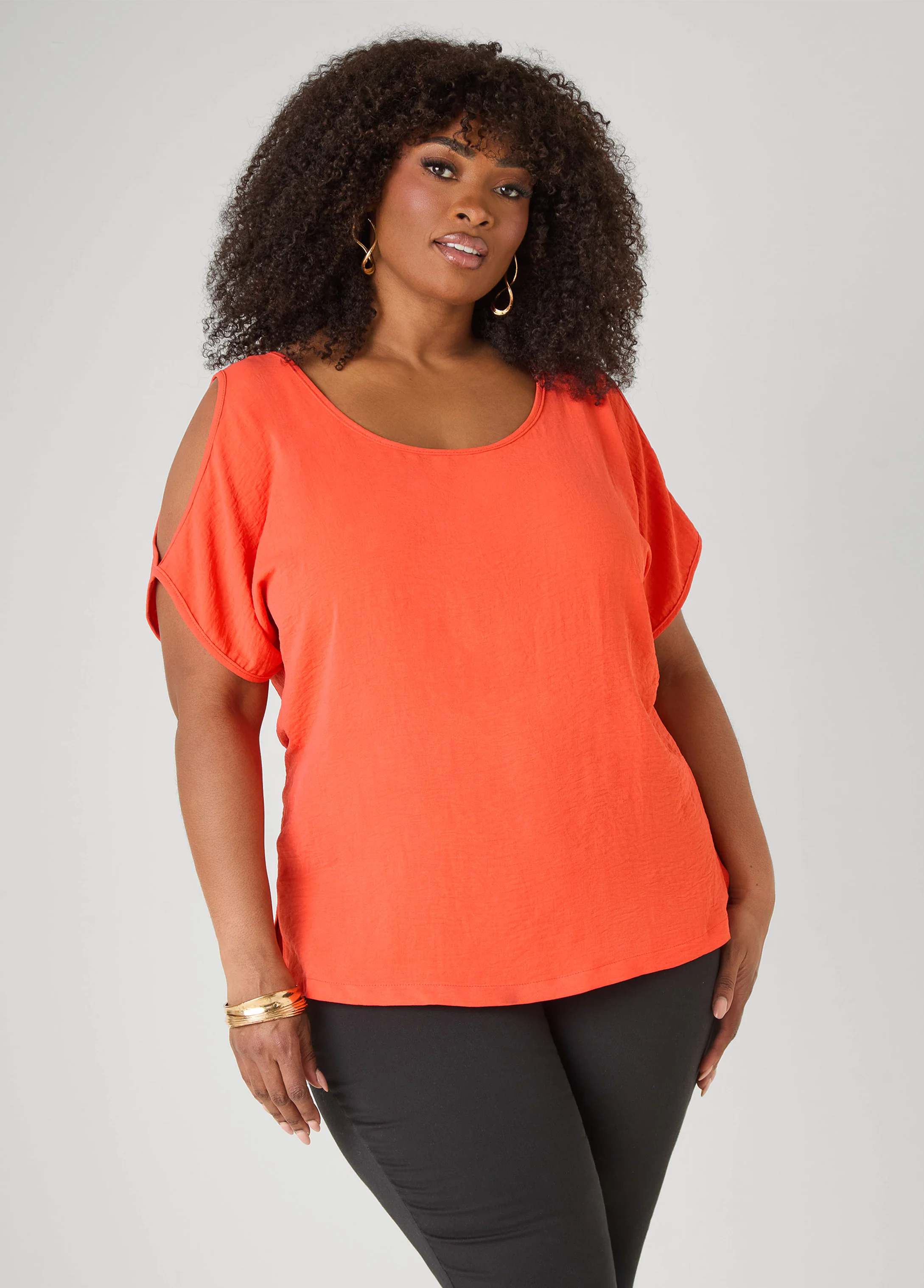 Textured Cold Shoulder Top - Image 5
