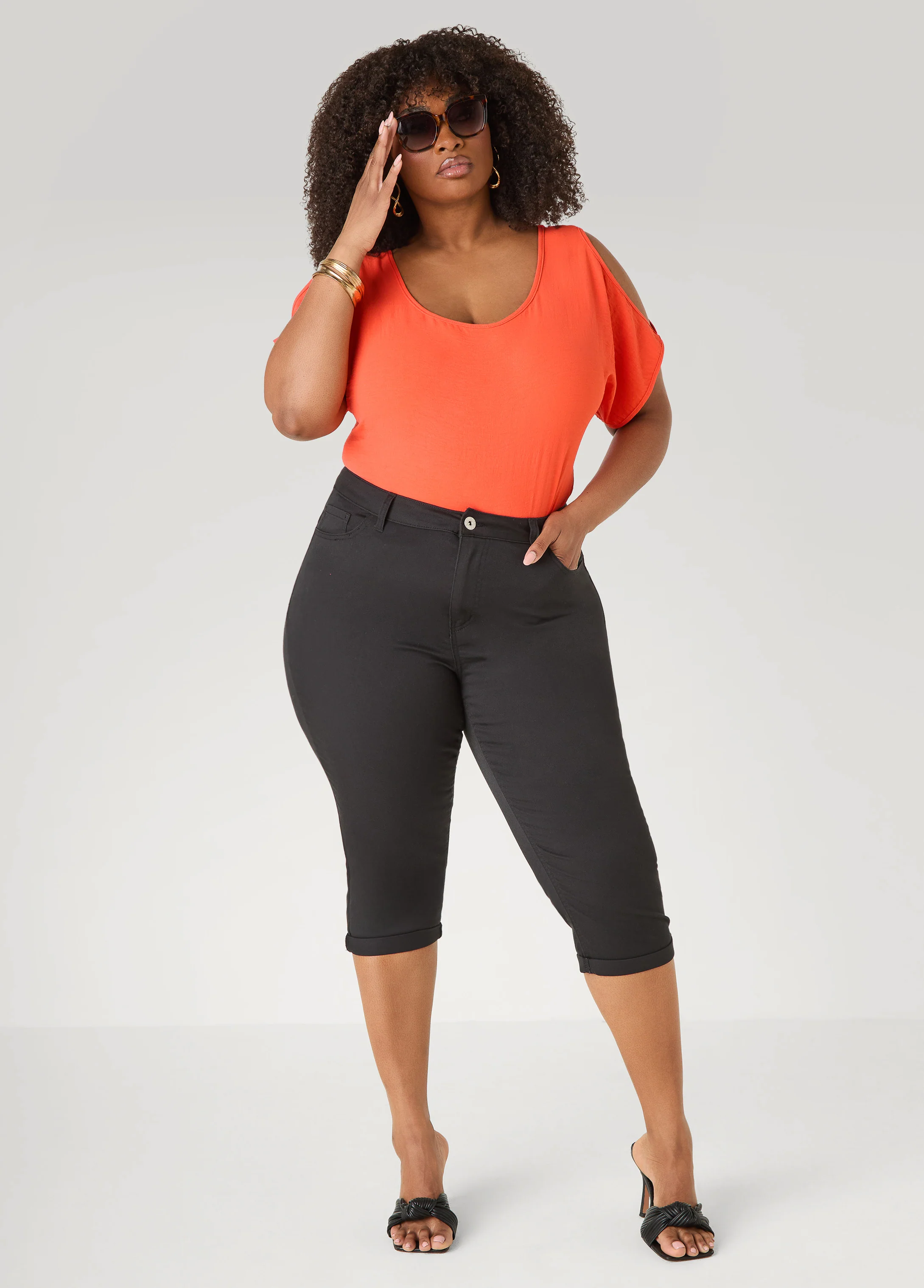 Textured Cold Shoulder Top - Image 7